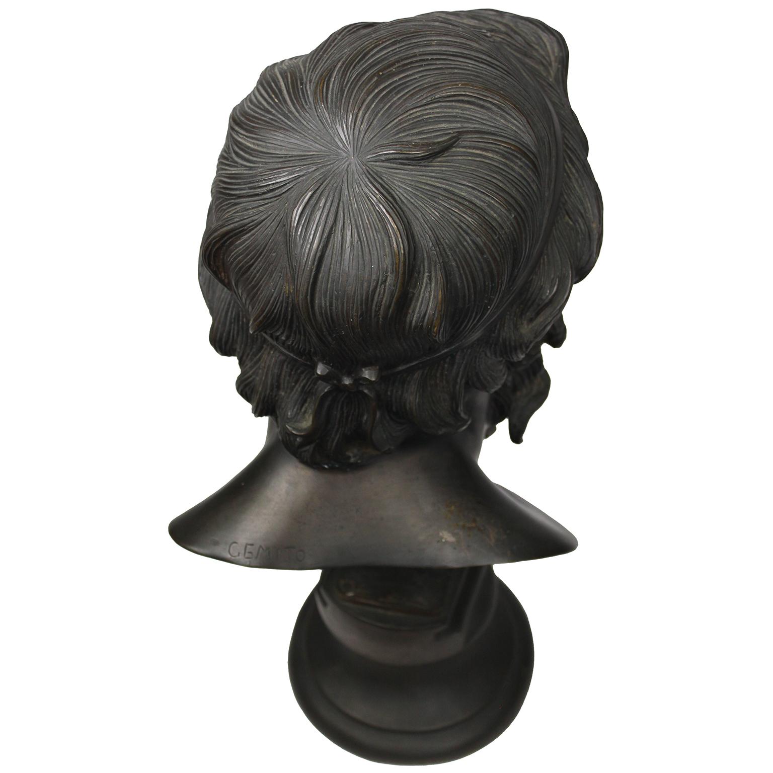 A Patinated Bronze Bust of 