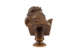 Busto de bronce patinado de Jesucristo por Clesinger y Barbedienne, 15" de alto