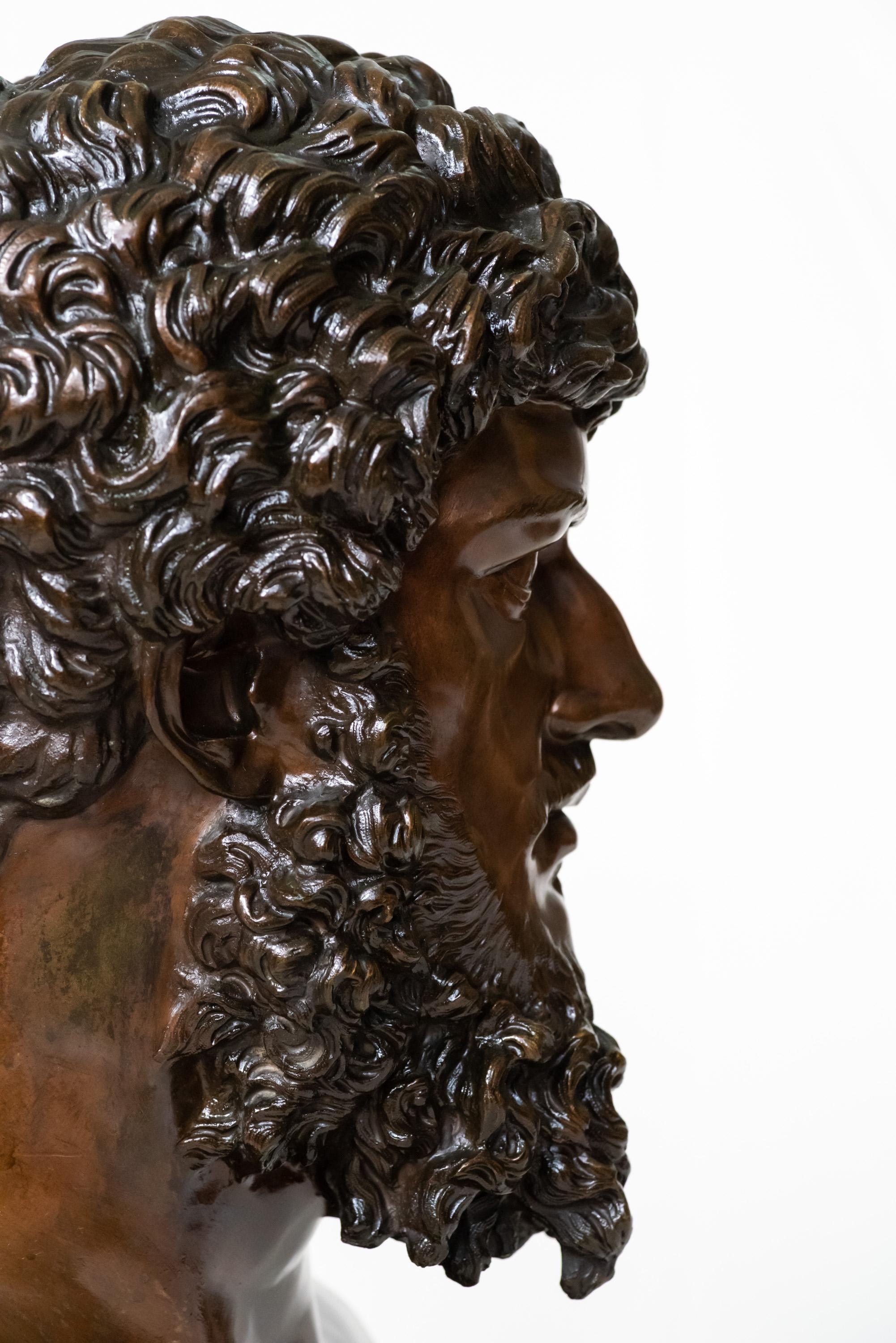 Buste de Lucius Verus en bronze patiné en vente 2