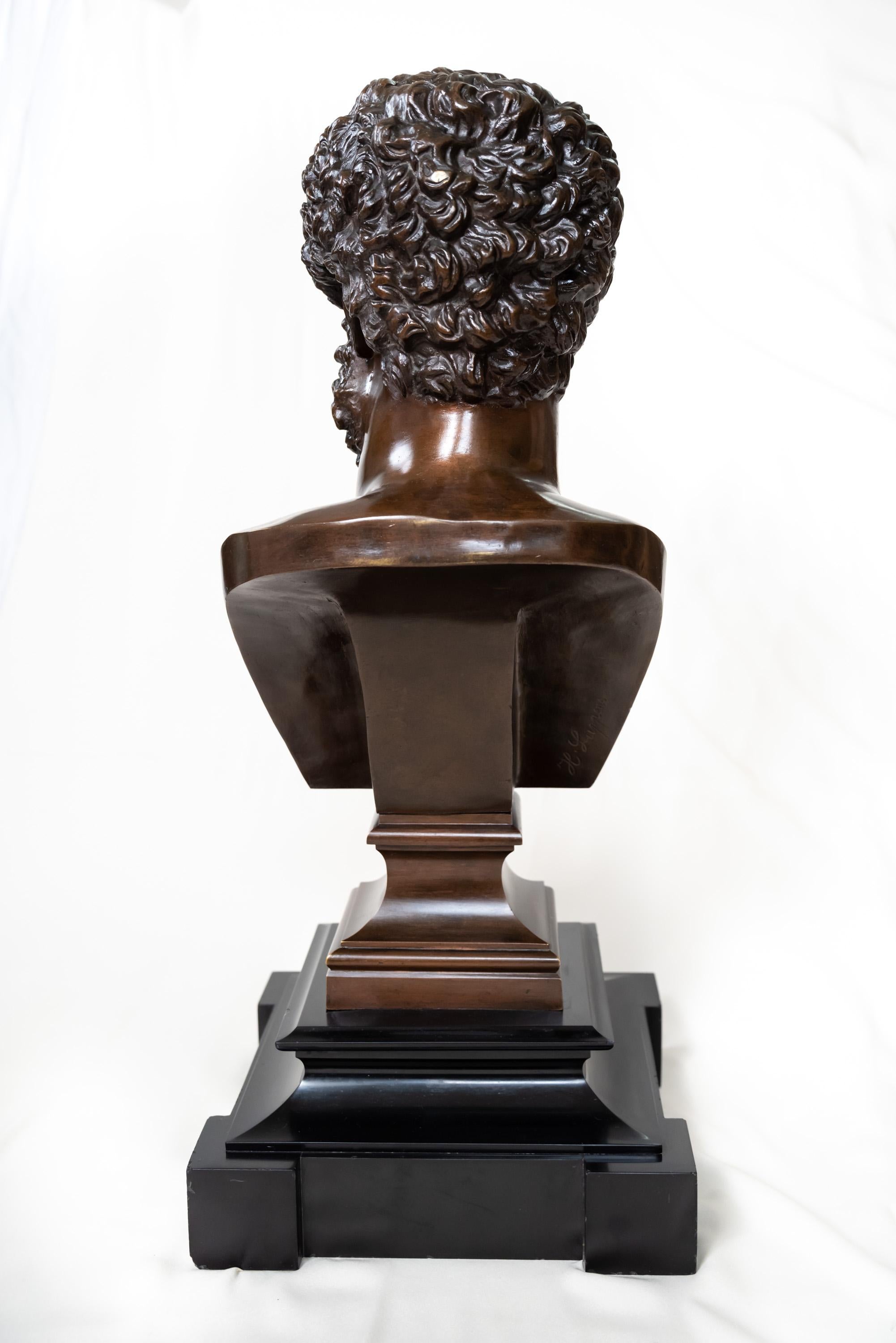 Neoclassical A Patinated Bronze Bust of Lucius Verus For Sale