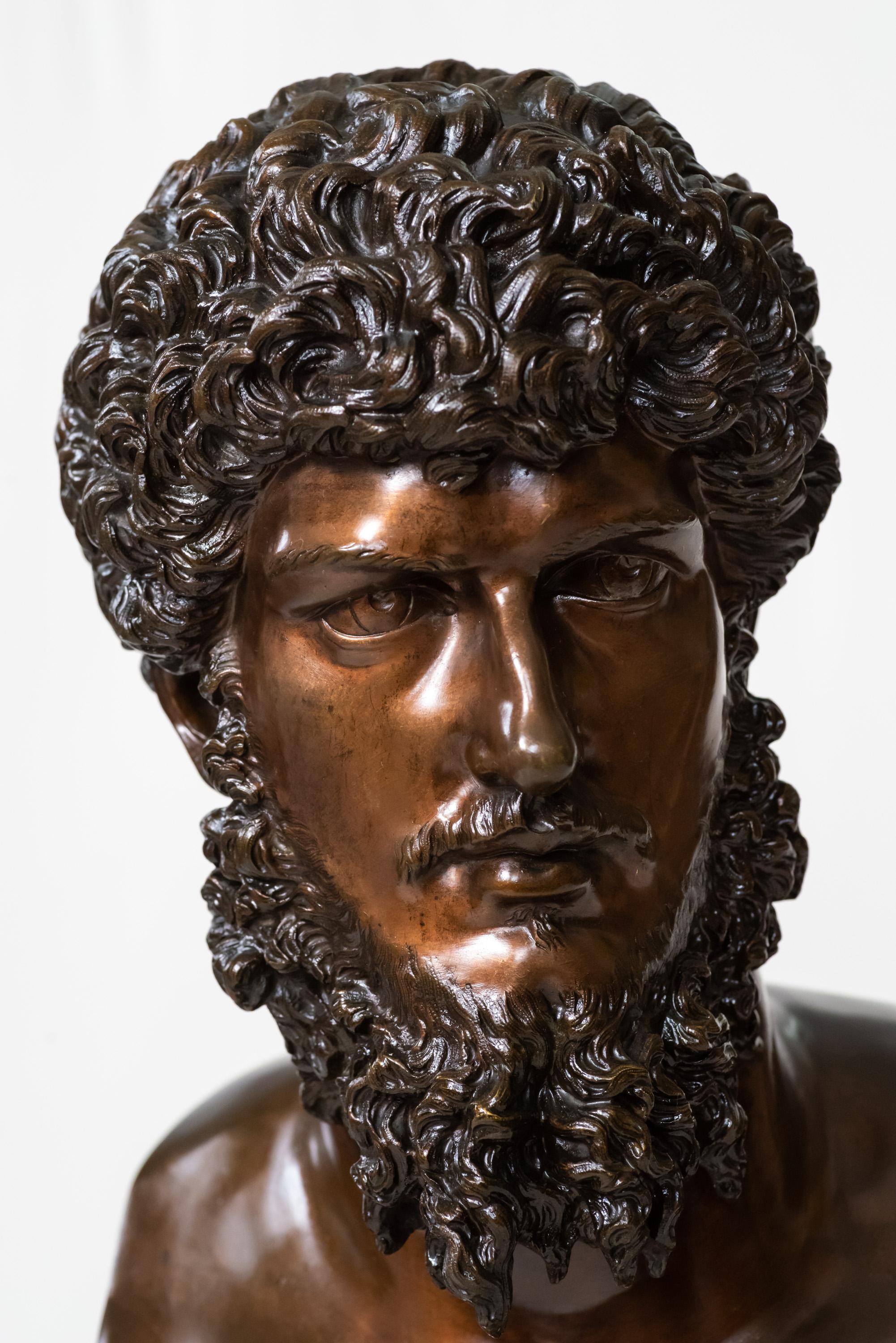 Buste de Lucius Verus en bronze patiné Bon état - En vente à 263-0031, JP