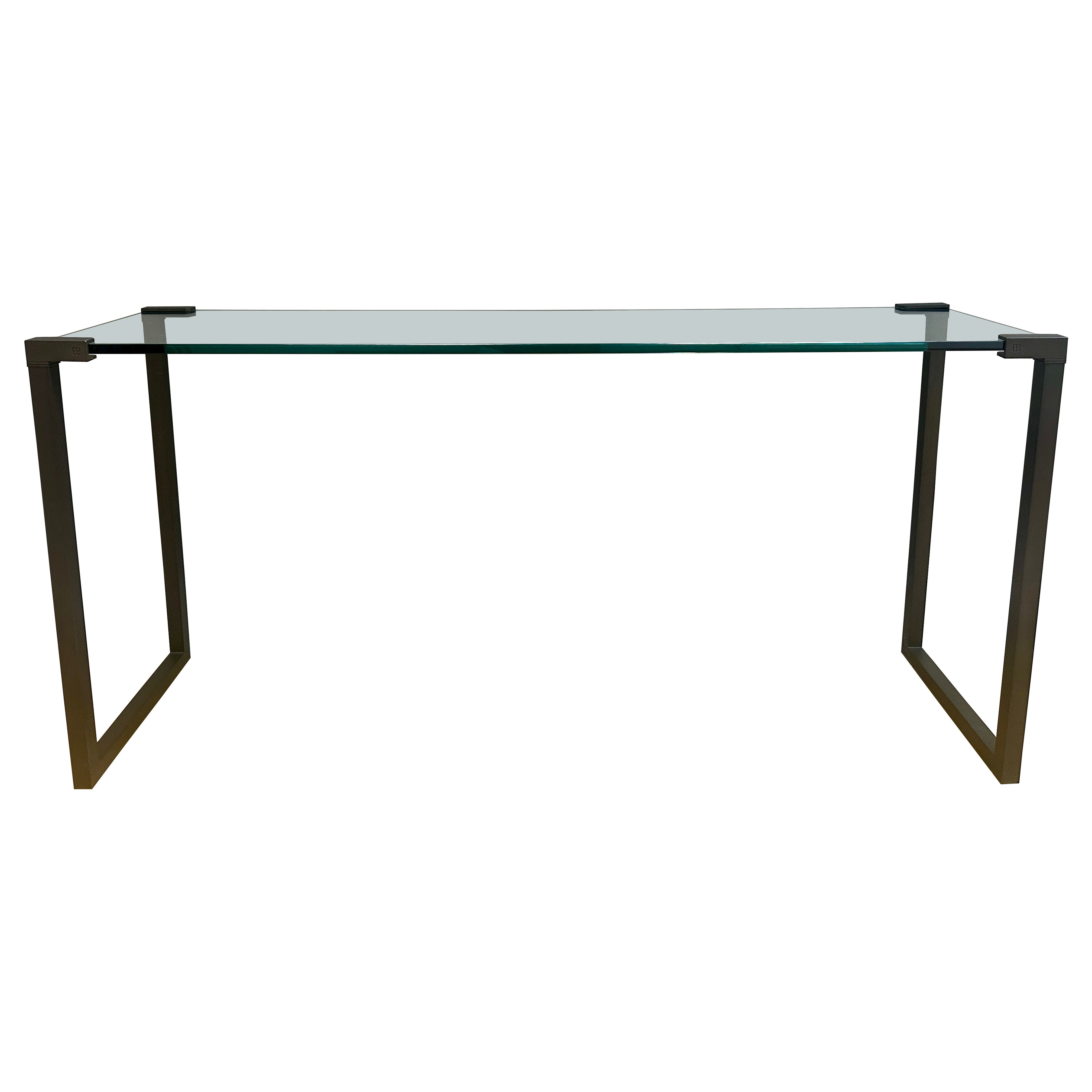 Tavolo da console in bronzo patinato di Peter Ghyczy in vendita