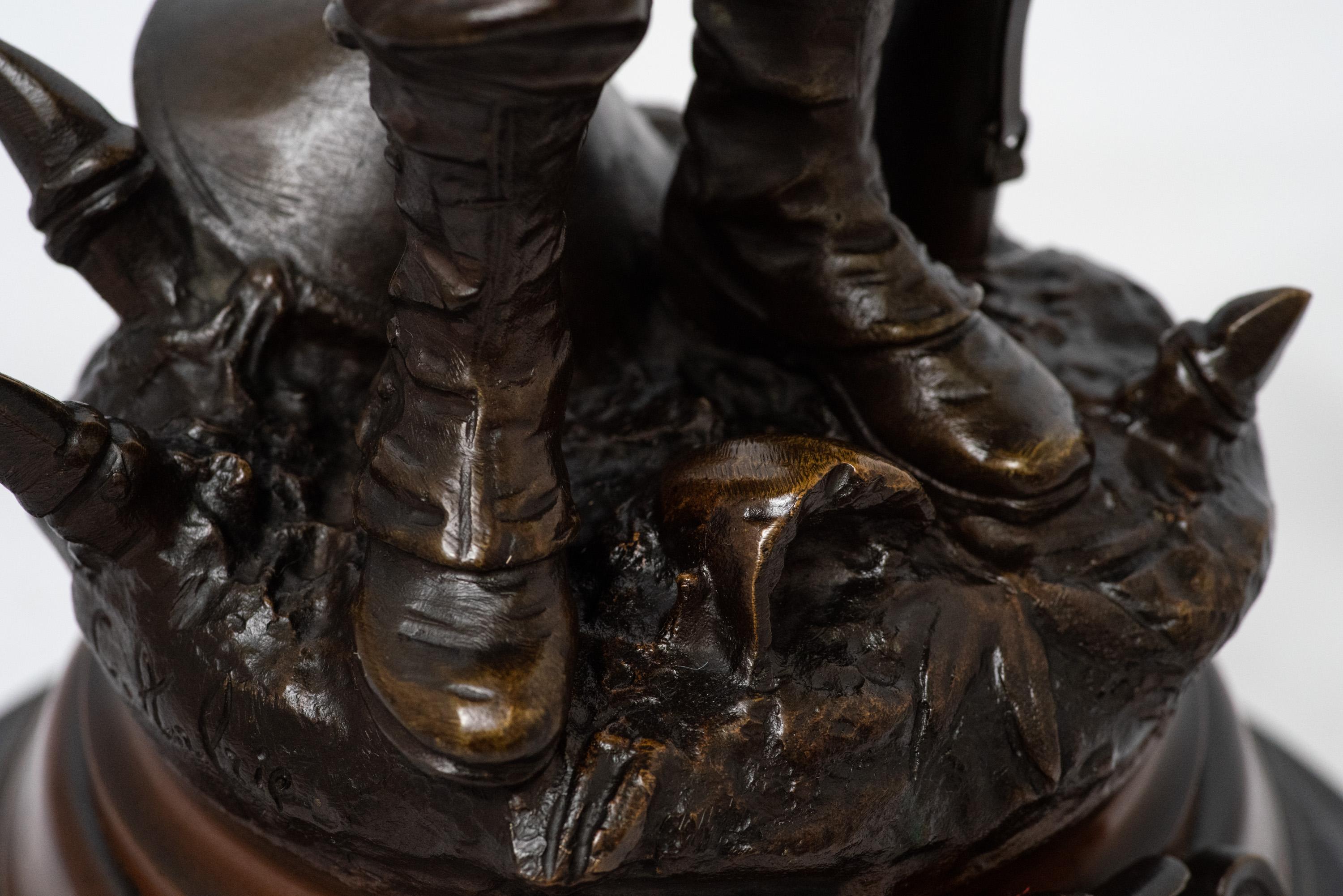 Figura di Marin in bronzo patinato, secondo l'originale di Charles Anfrie in vendita 7