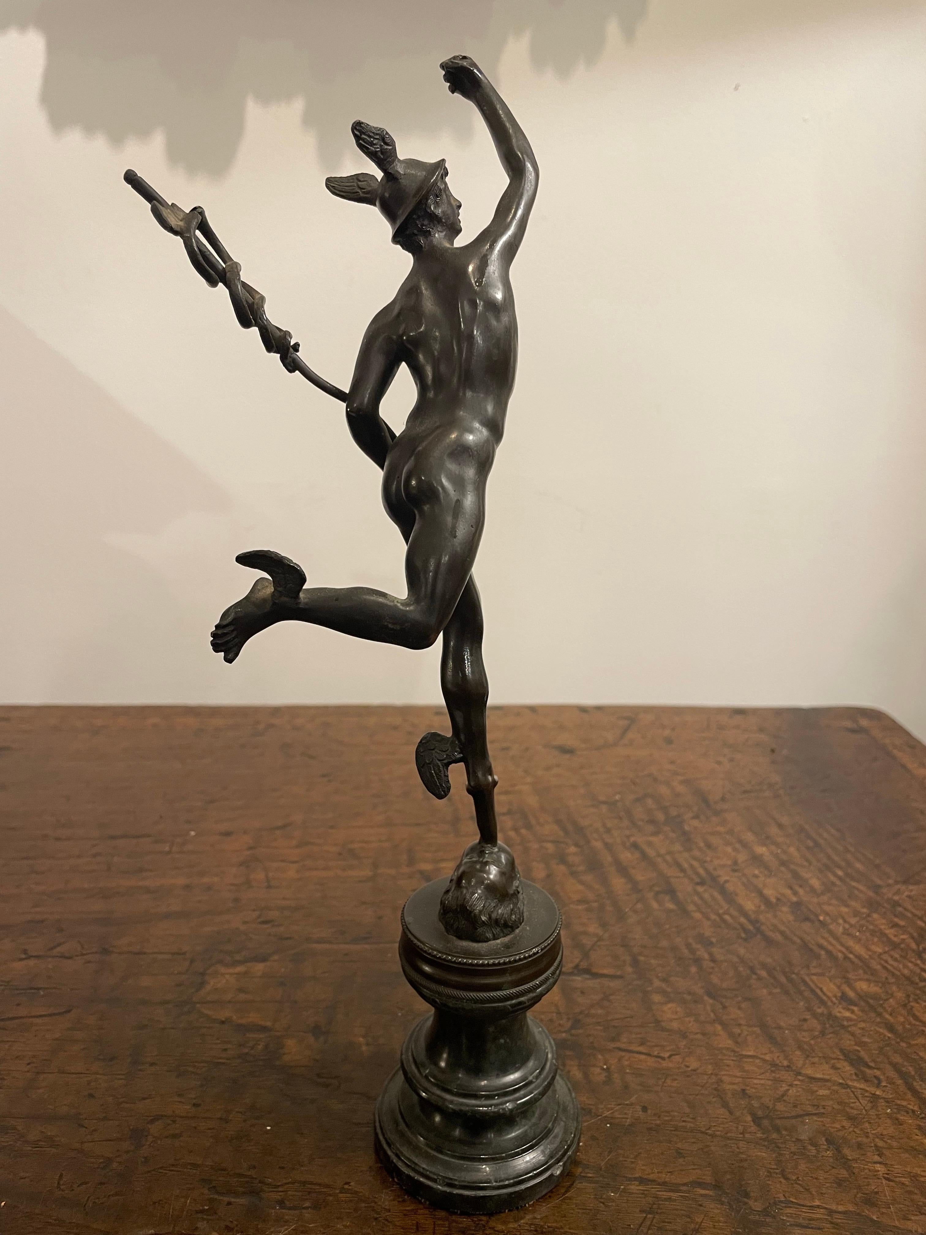 A Patinated Bronze Figure of Mercury, Late 19th Century

Provenance: Private Australian Collection.

Description: 
Modelled after Giambologna’s most celebrated work, the figure of Mercury is intended to be admired from every point of view. The