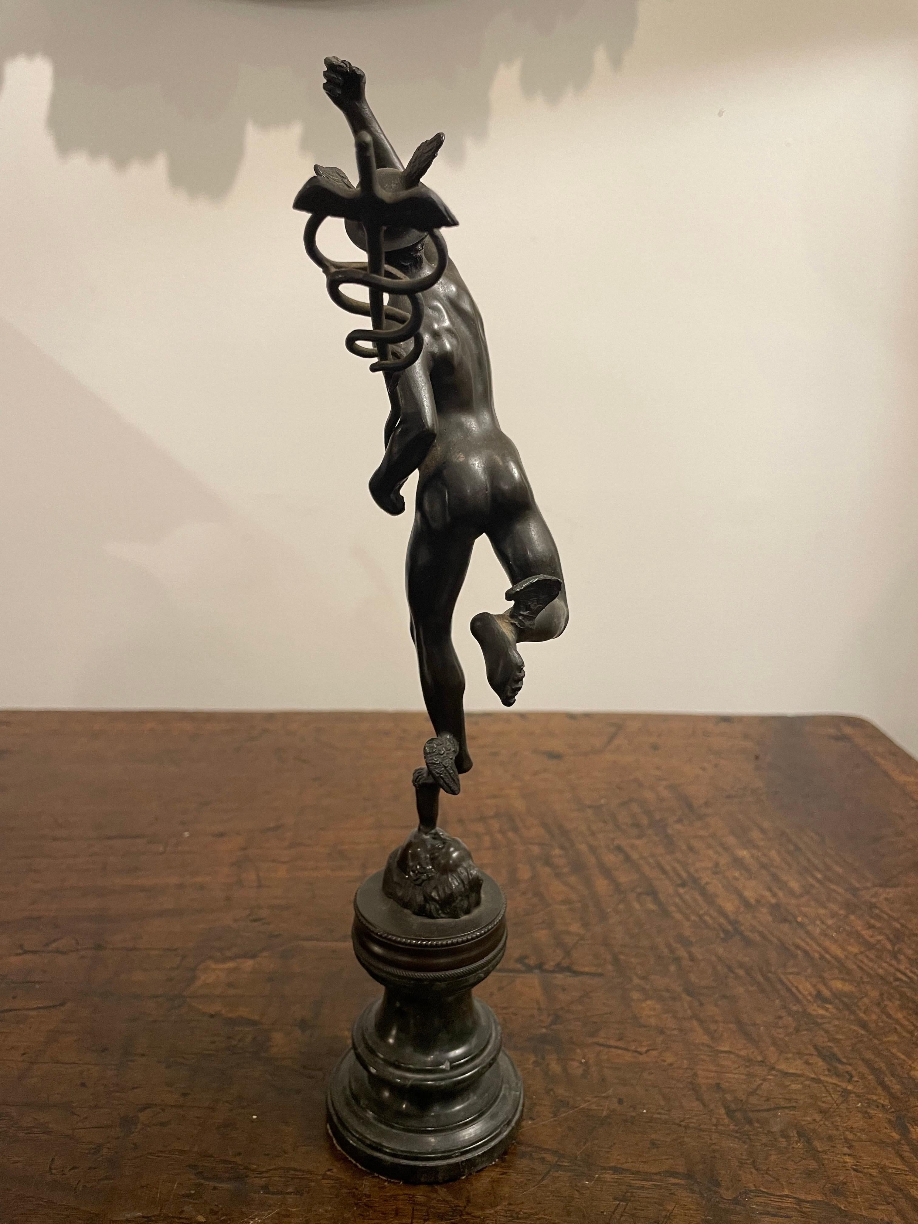 A Patinated Bronze Figure of Mercury, Late 19th Century In Good Condition For Sale In ARMADALE, VIC