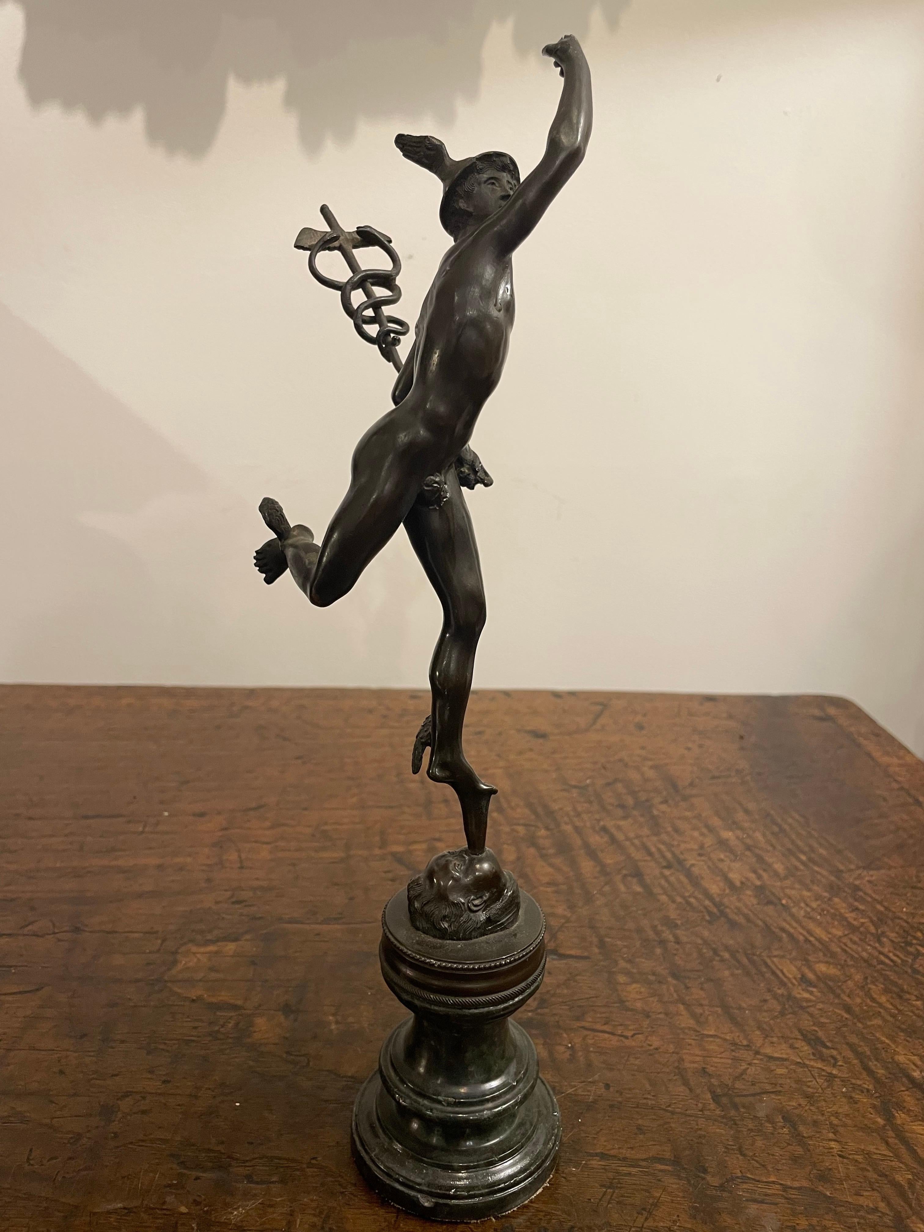 A Patinated Bronze Figure of Mercury, Late 19th Century For Sale 3