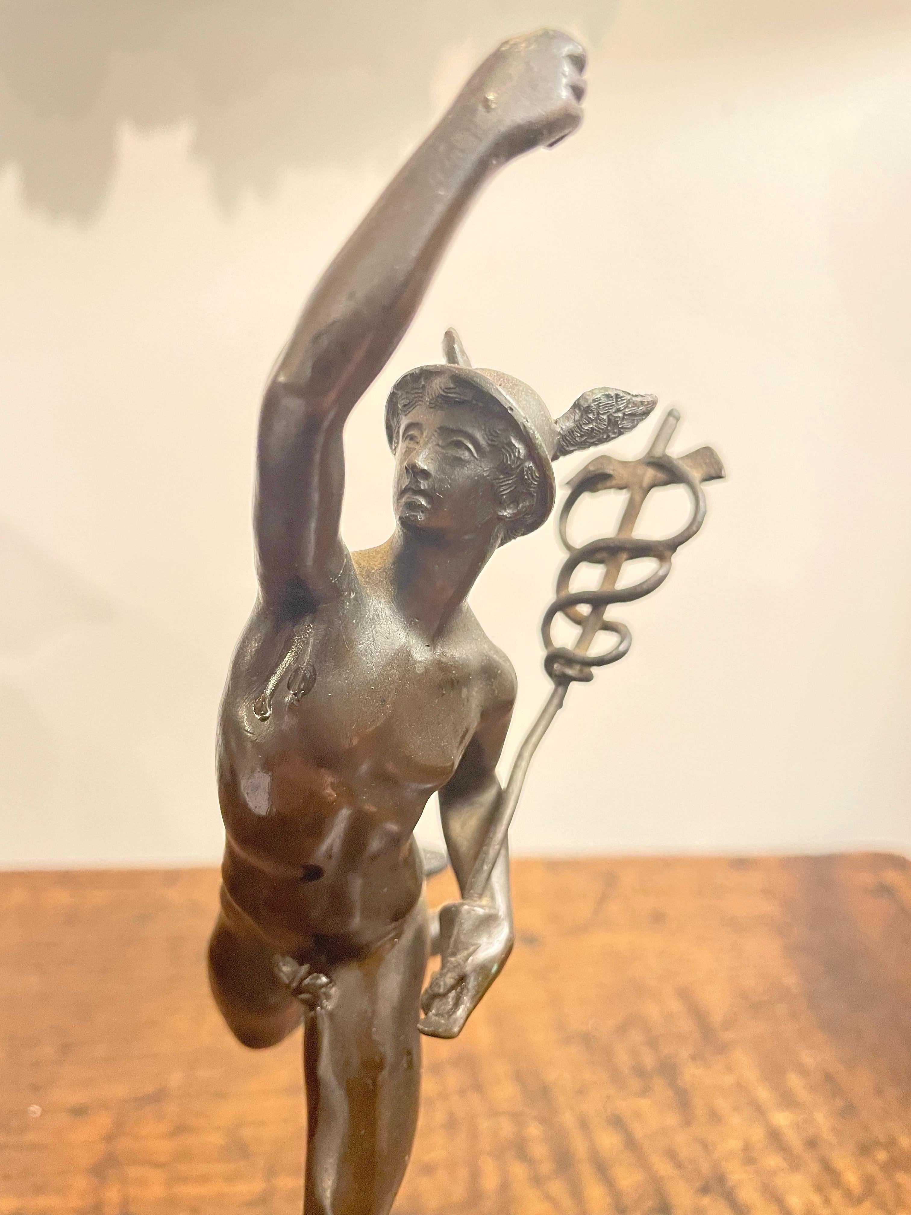 A Patinated Bronze Figure of Mercury, Late 19th Century For Sale 4