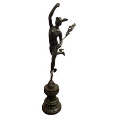 Figura di Mercurio in bronzo patinato, fine XIX secolo