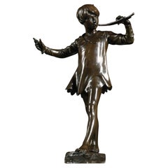 Figura de bronce patinado de "Peter Pan", por sir George James Frampton