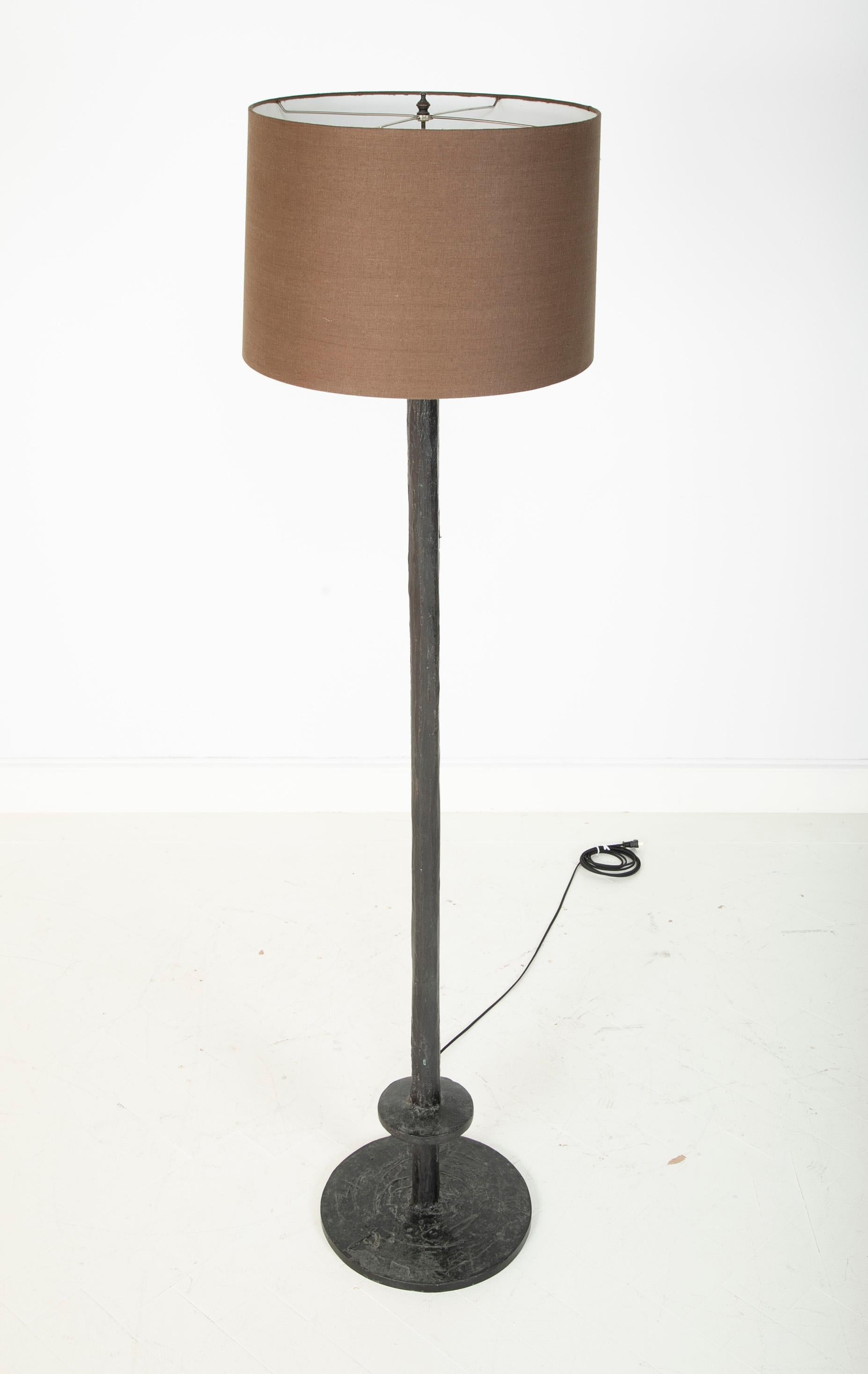 Mid-Century Modern Patinated Bronze Floor Lamp in the Manner of Giacommeti