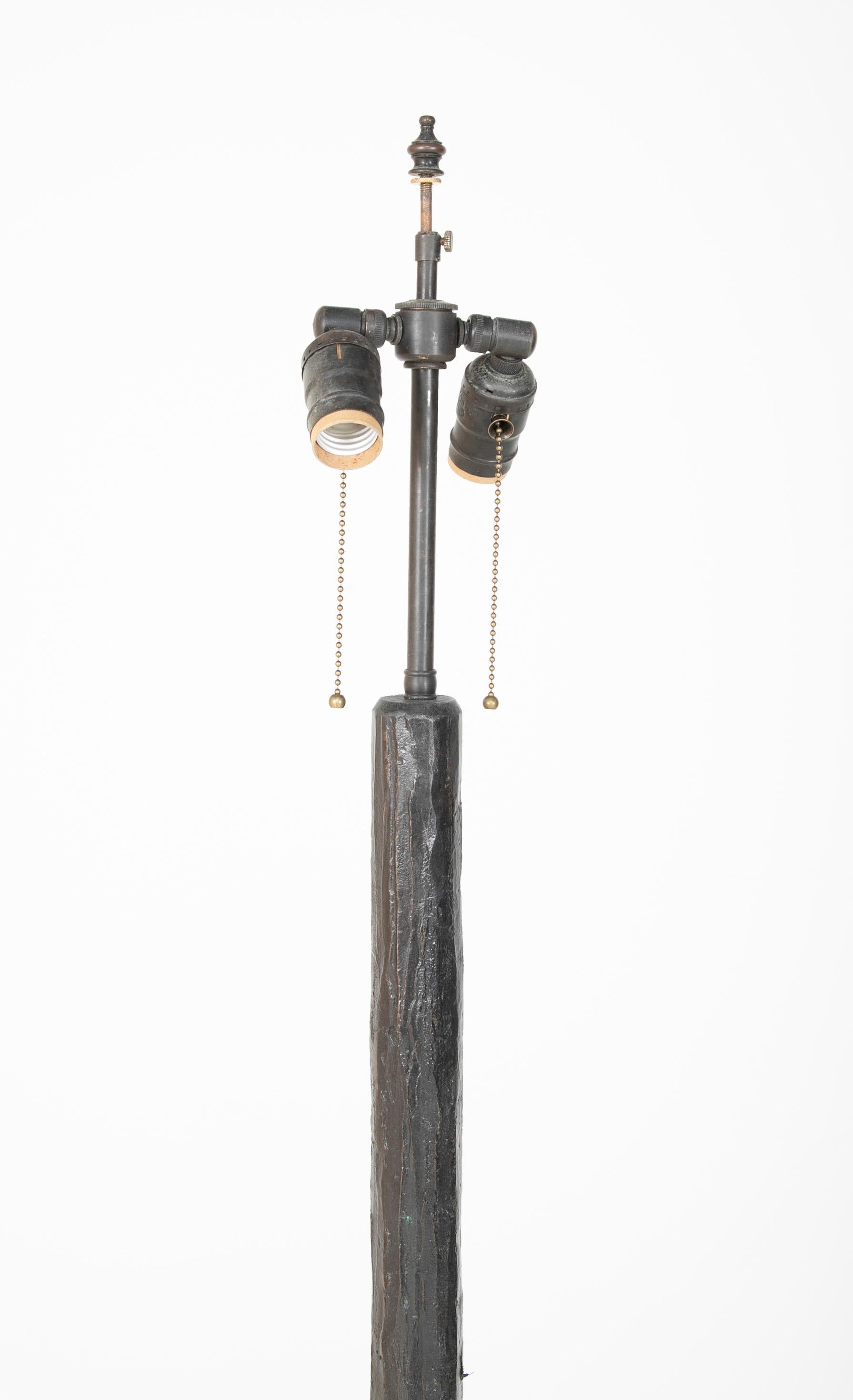 Patinated Bronze Floor Lamp in the Manner of Giacommeti In Good Condition In Stamford, CT