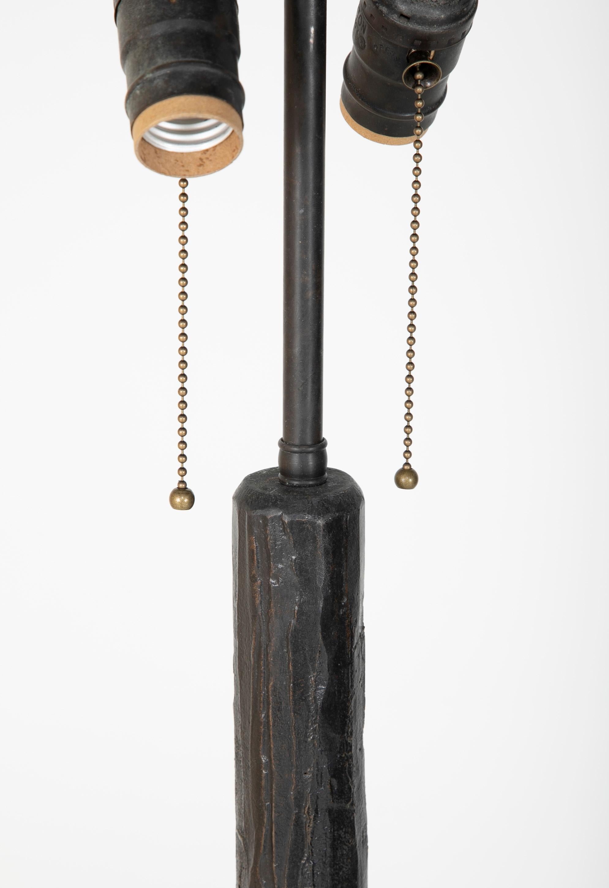 Patinated Bronze Floor Lamp in the Manner of Giacommeti 1