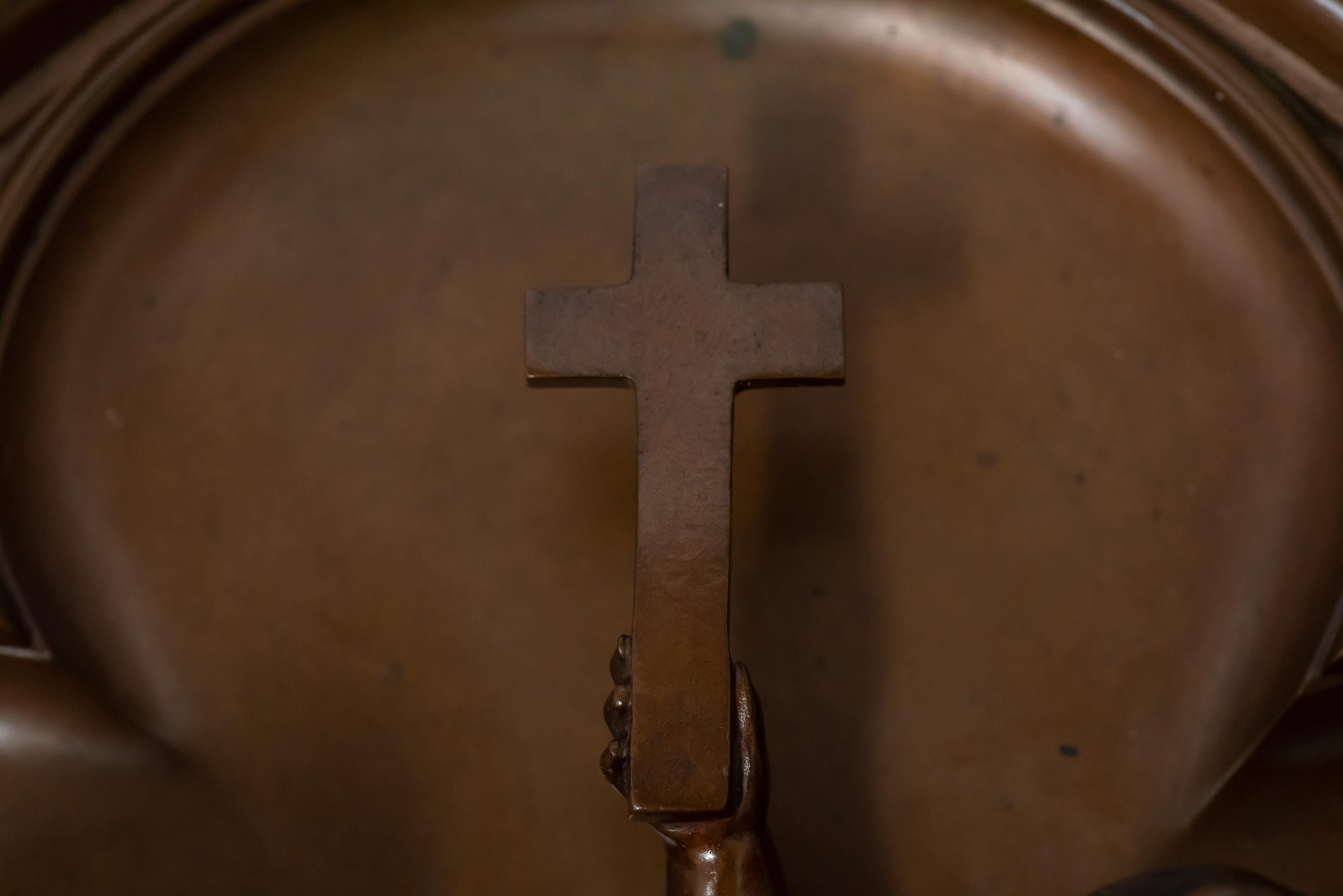 French A Patinated Bronze Holy Water Font For Sale
