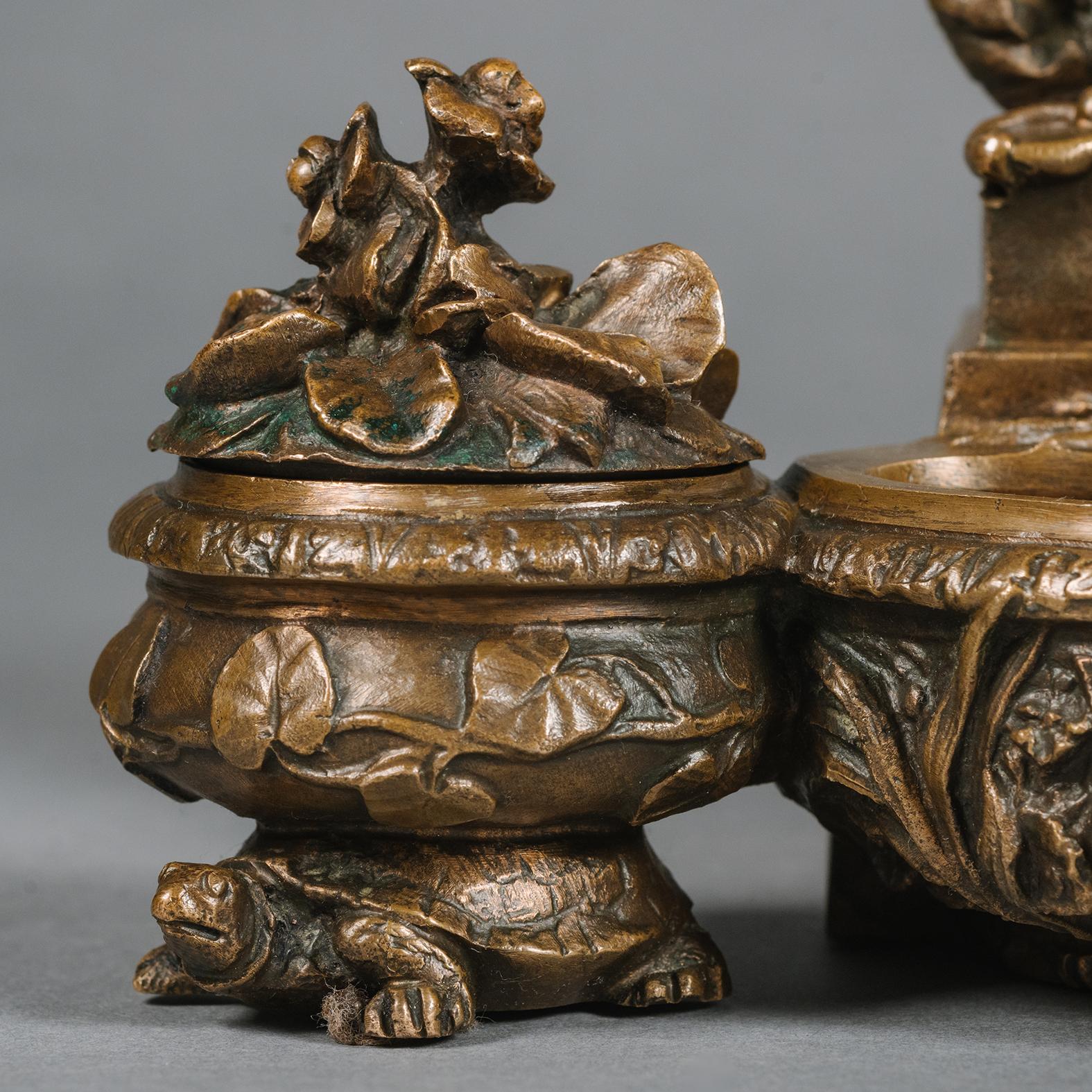 Tintero escultórico de bronce patinado de Jean-Baptiste Carpeaux Bronce en venta