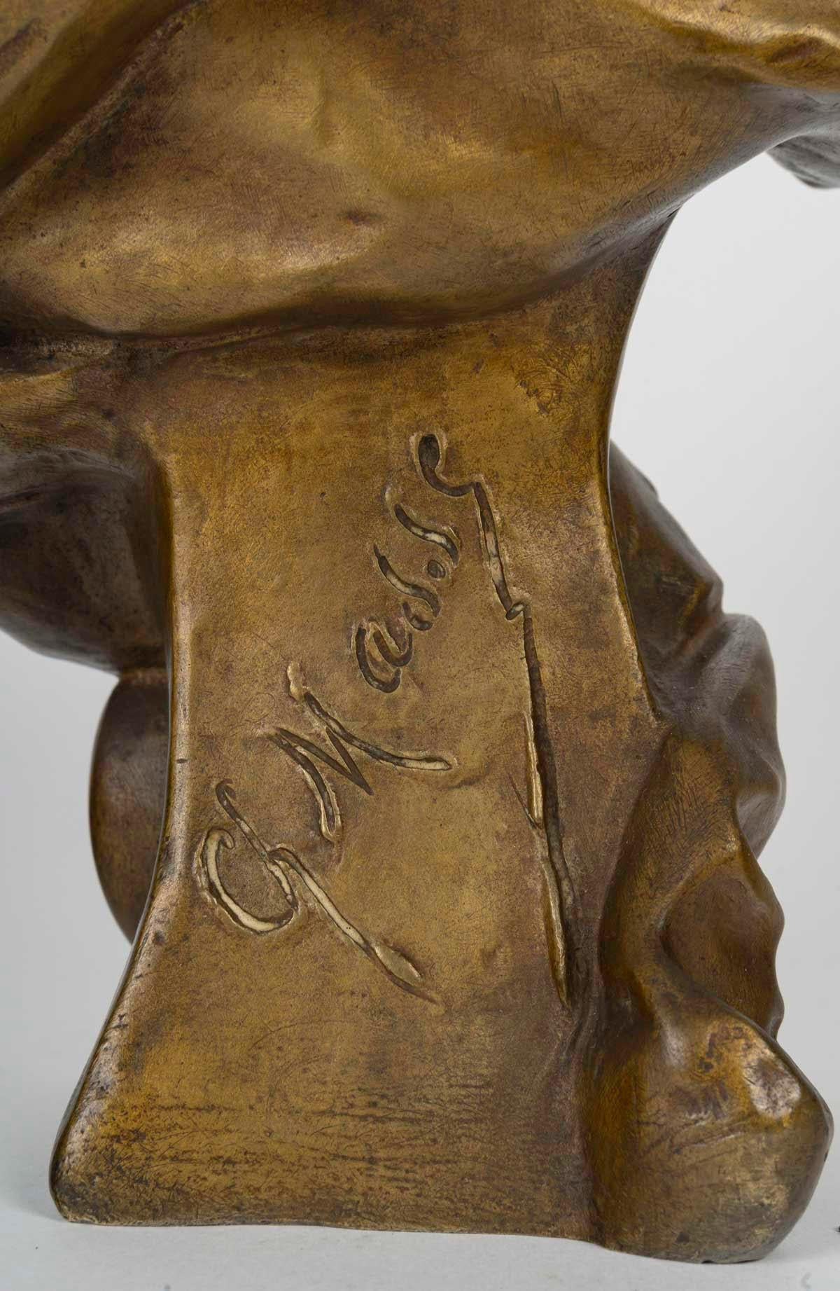 Bronzo Scultura di donna in bronzo patinato di René Charles Masse, Napoleone III. in vendita