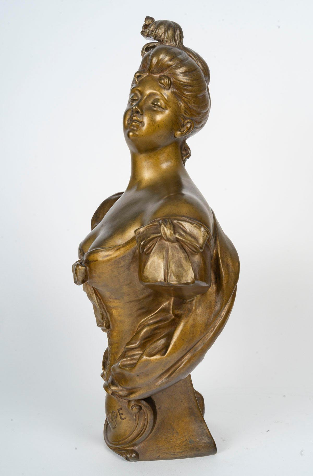 Scultura di donna in bronzo patinato di René Charles Masse, Napoleone III. in vendita 1