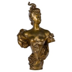 Patinierte Bronzeskulptur einer Frau von René Charles Masse, Napoleon III.