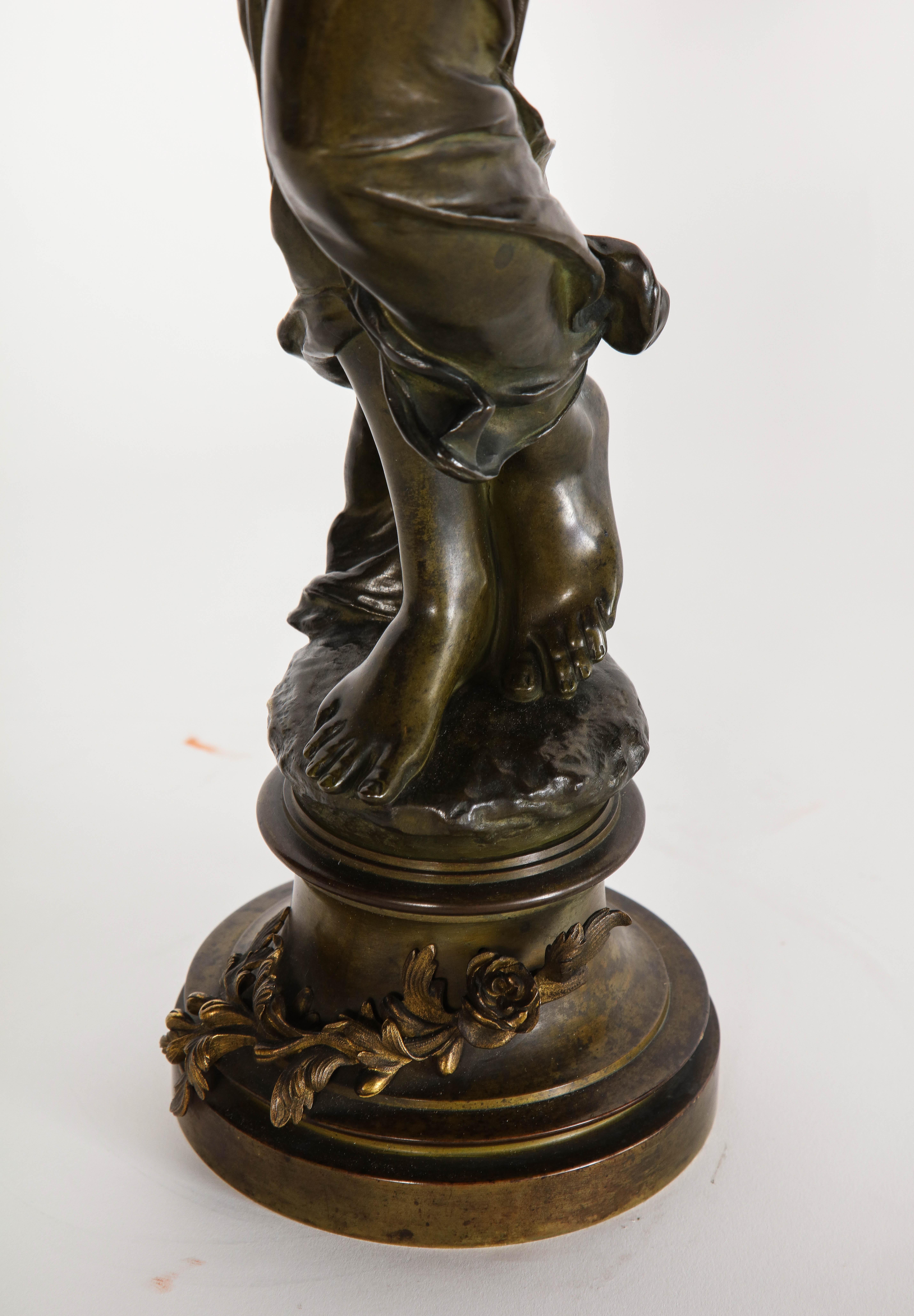 Patinated Bronze Sculpture of a Woman 