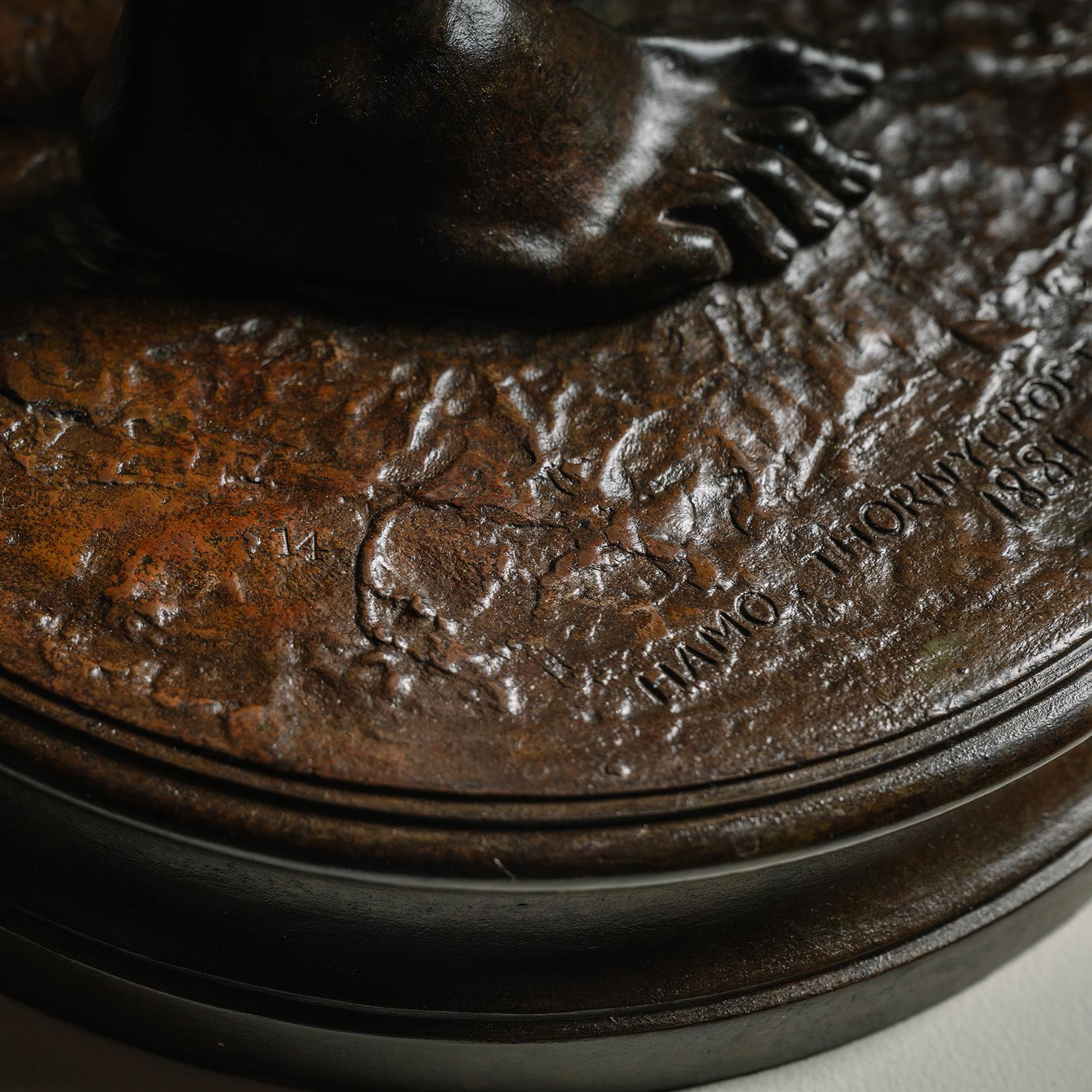 Estatua de bronce patinado de Teucro, por Sir William Hamo Thornycroft en venta 4