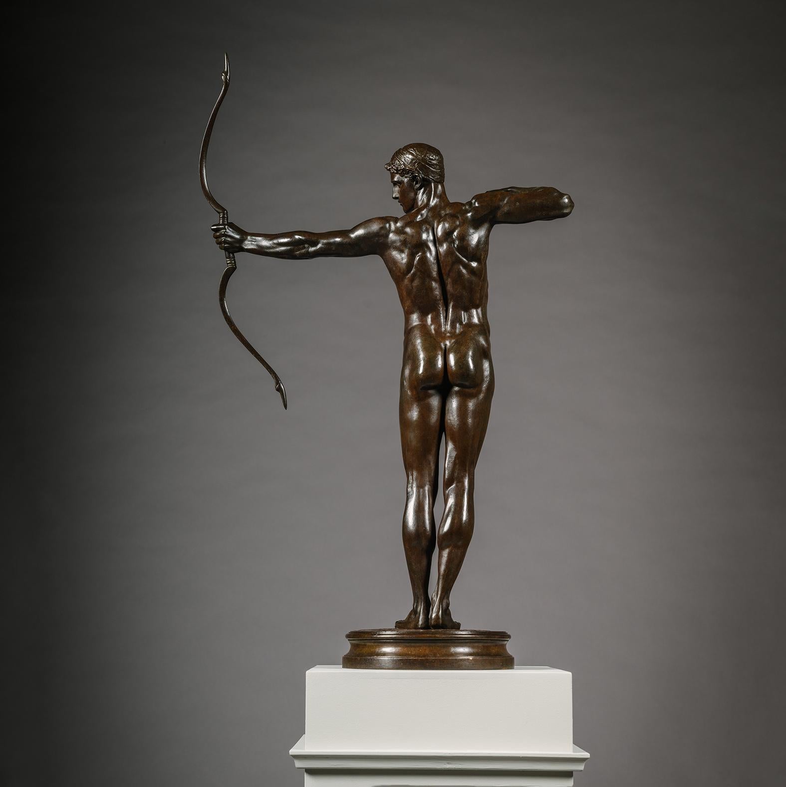 Estatua de bronce patinado de Teucro, por Sir William Hamo Thornycroft Neoclásico en venta