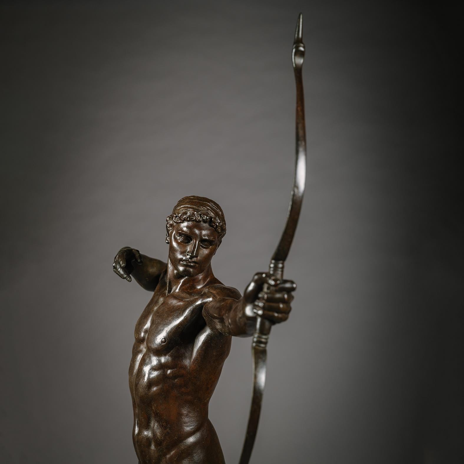 Estatua de bronce patinado de Teucro, por Sir William Hamo Thornycroft en Bueno estado para la venta en Brighton, West Sussex