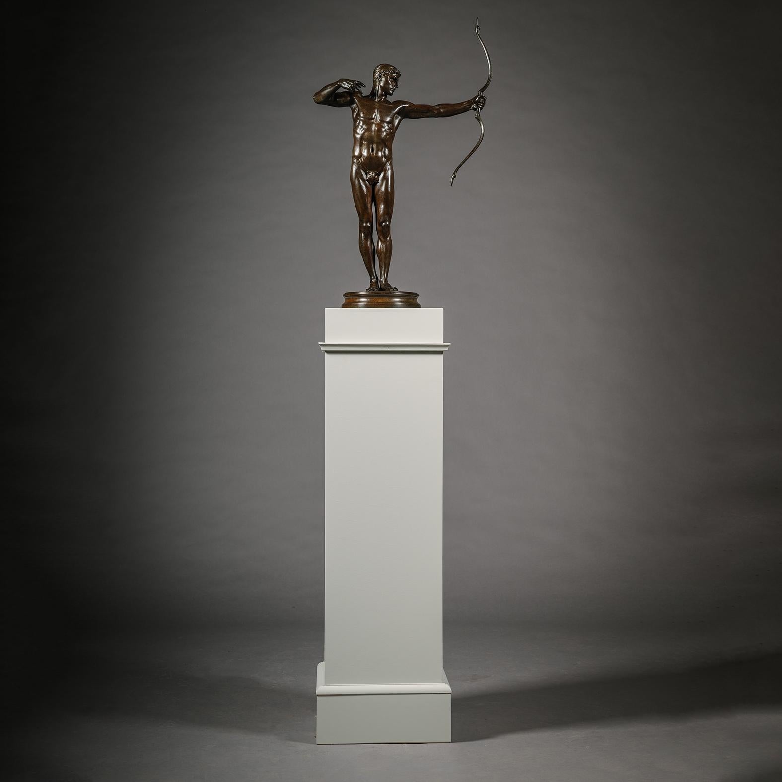 Estatua de bronce patinado de Teucro, por Sir William Hamo Thornycroft siglo XIX en venta