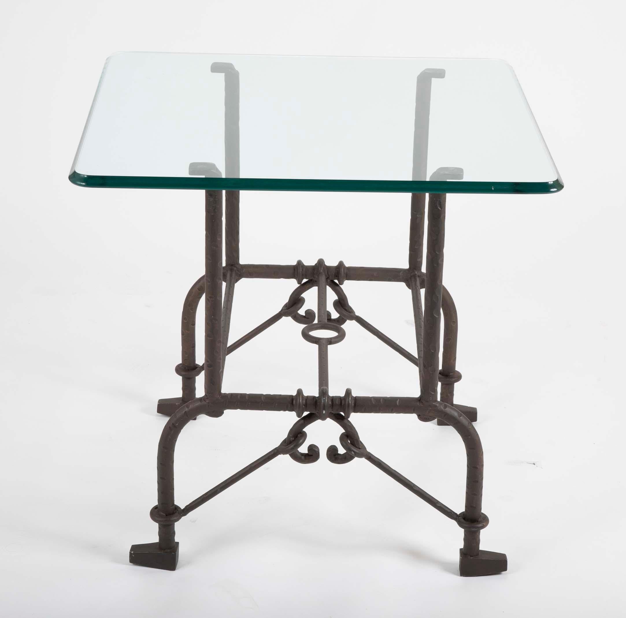 20th Century Patinated Steel Side Table in the Style of Giacometti