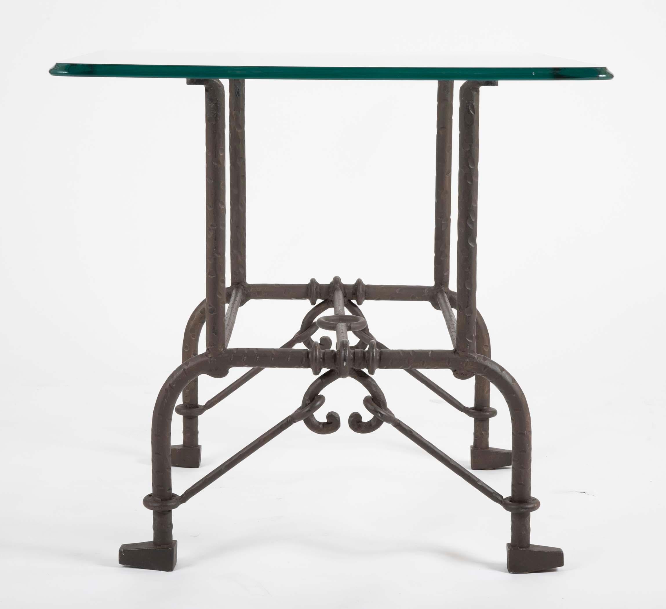 Patinated Steel Side Table in the Style of Giacometti 1