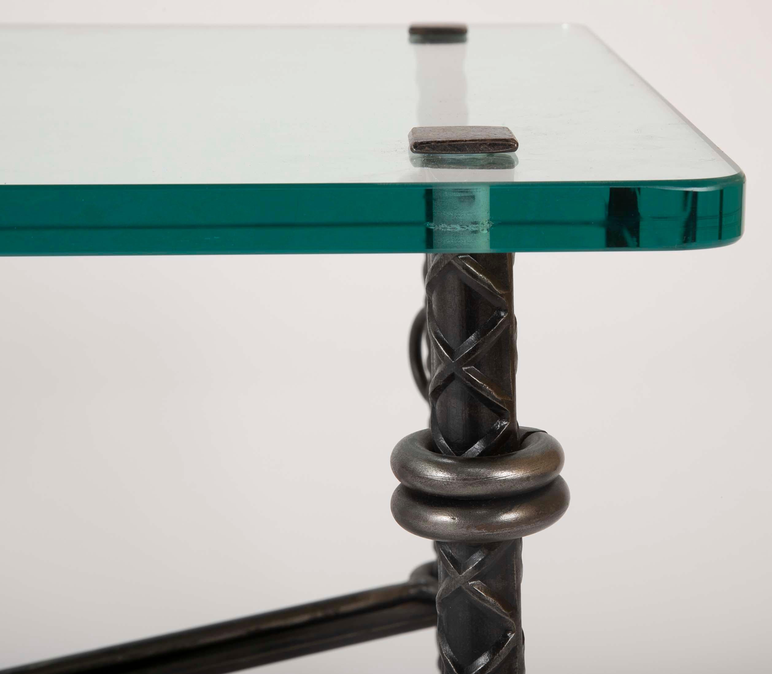 Patinated  Wrought Iron Coffee Table by Llana Goor 4