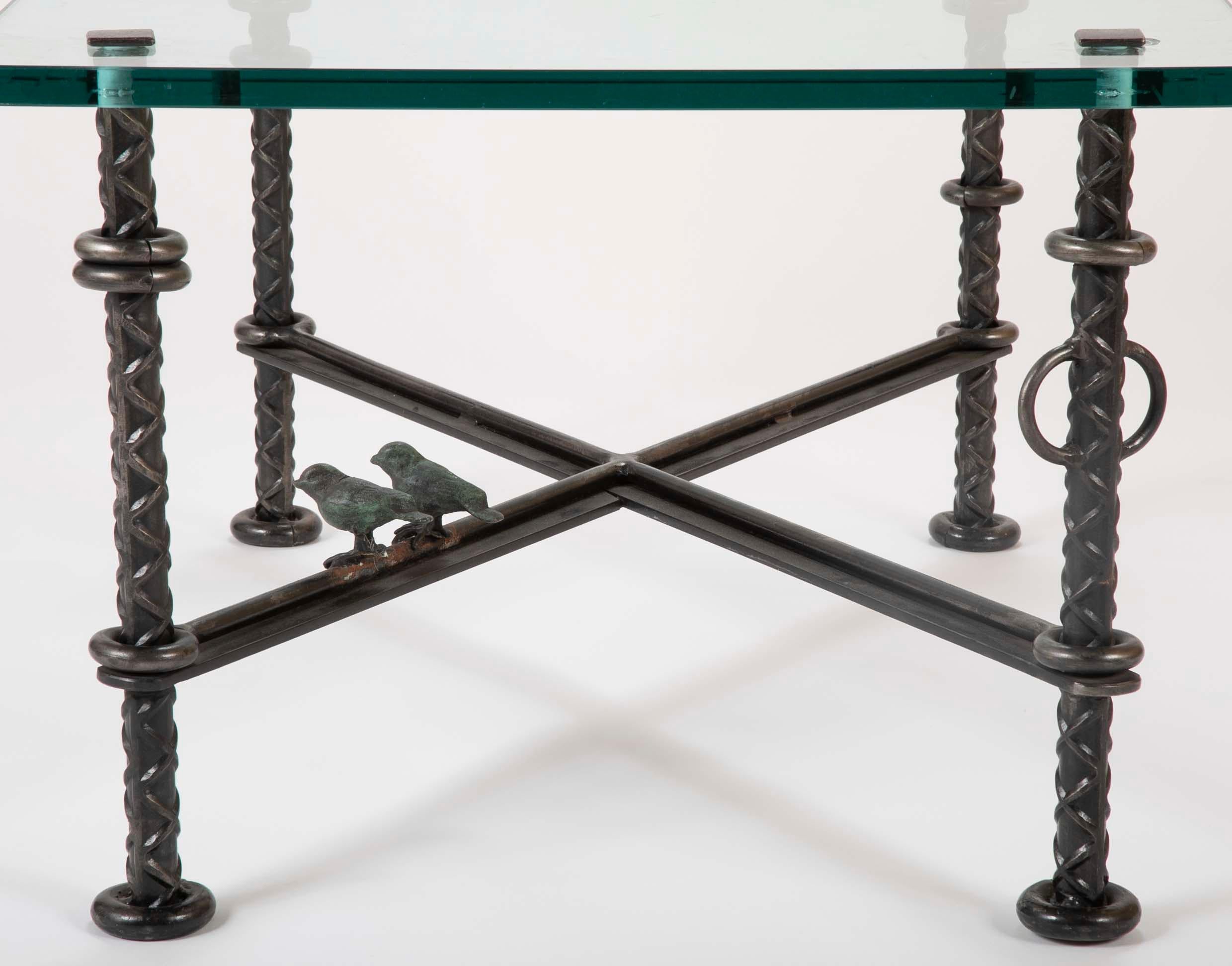 Patinated  Wrought Iron Coffee Table by Llana Goor 5