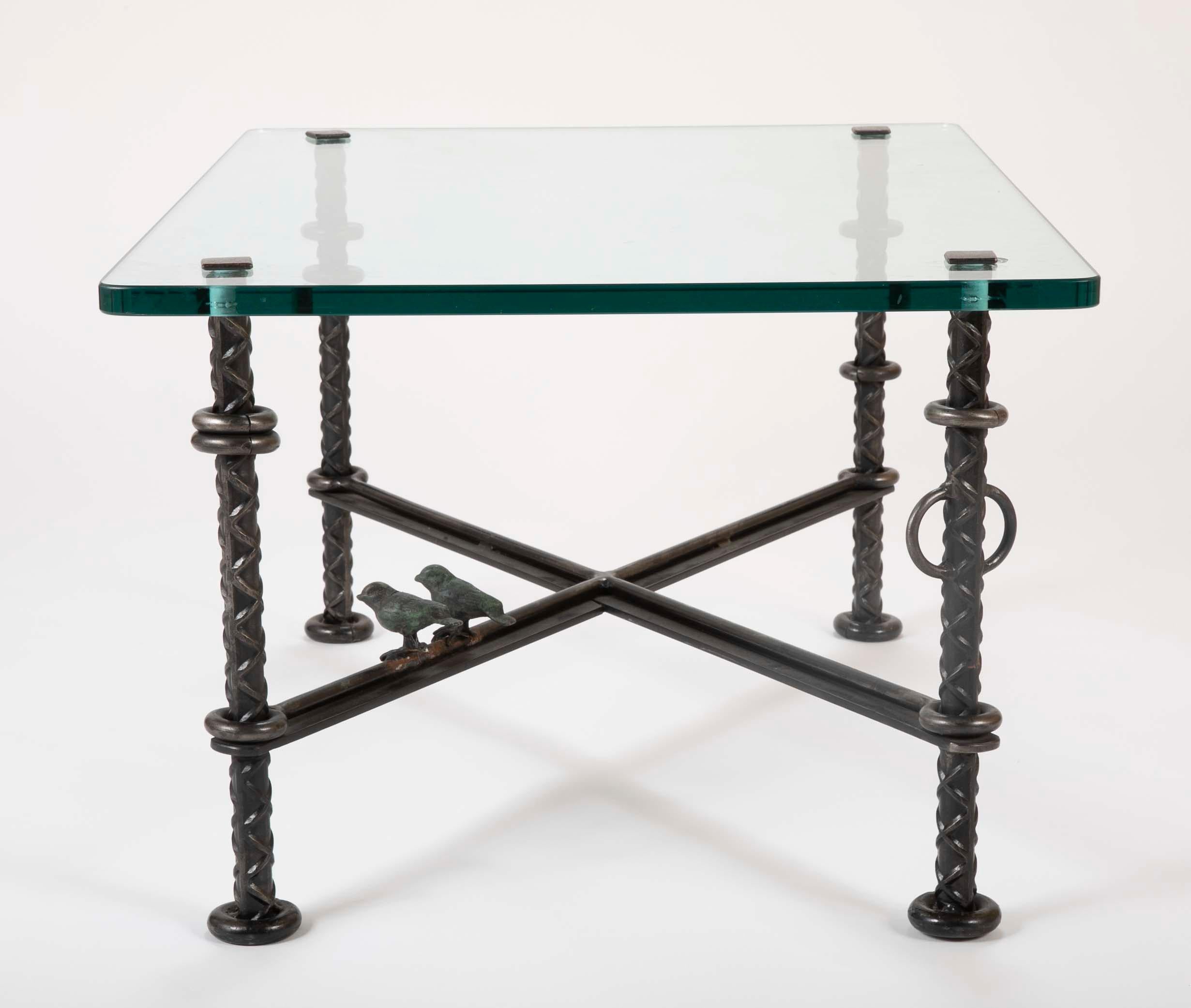 20th Century Patinated  Wrought Iron Coffee Table by Llana Goor