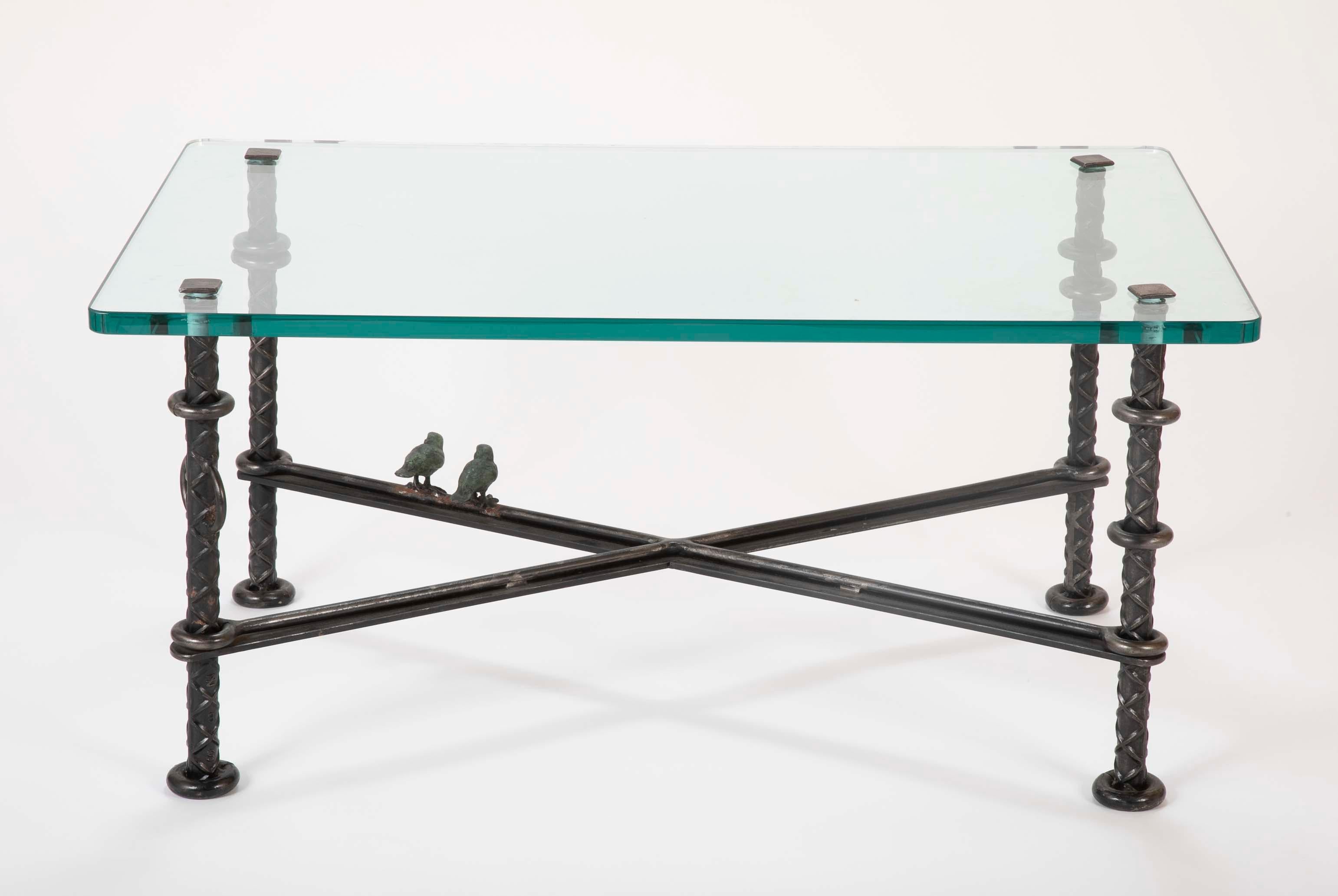 Steel Patinated  Wrought Iron Coffee Table by Llana Goor