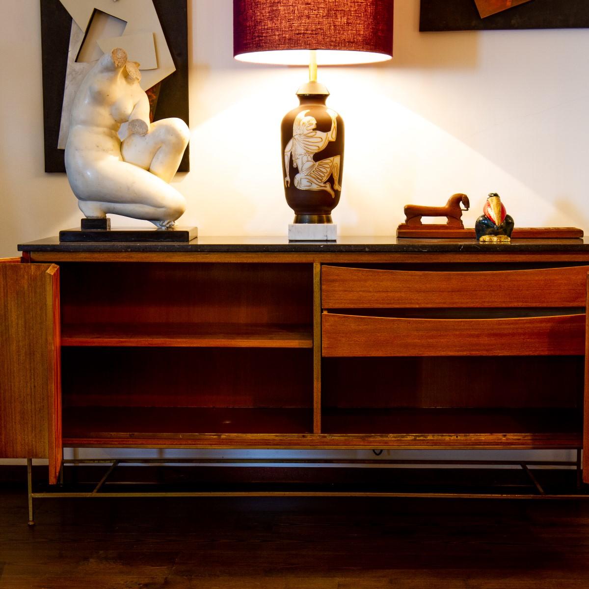 Mid-20th Century Paul McCobb Designed Cabinet with a Marble Top, 1950s