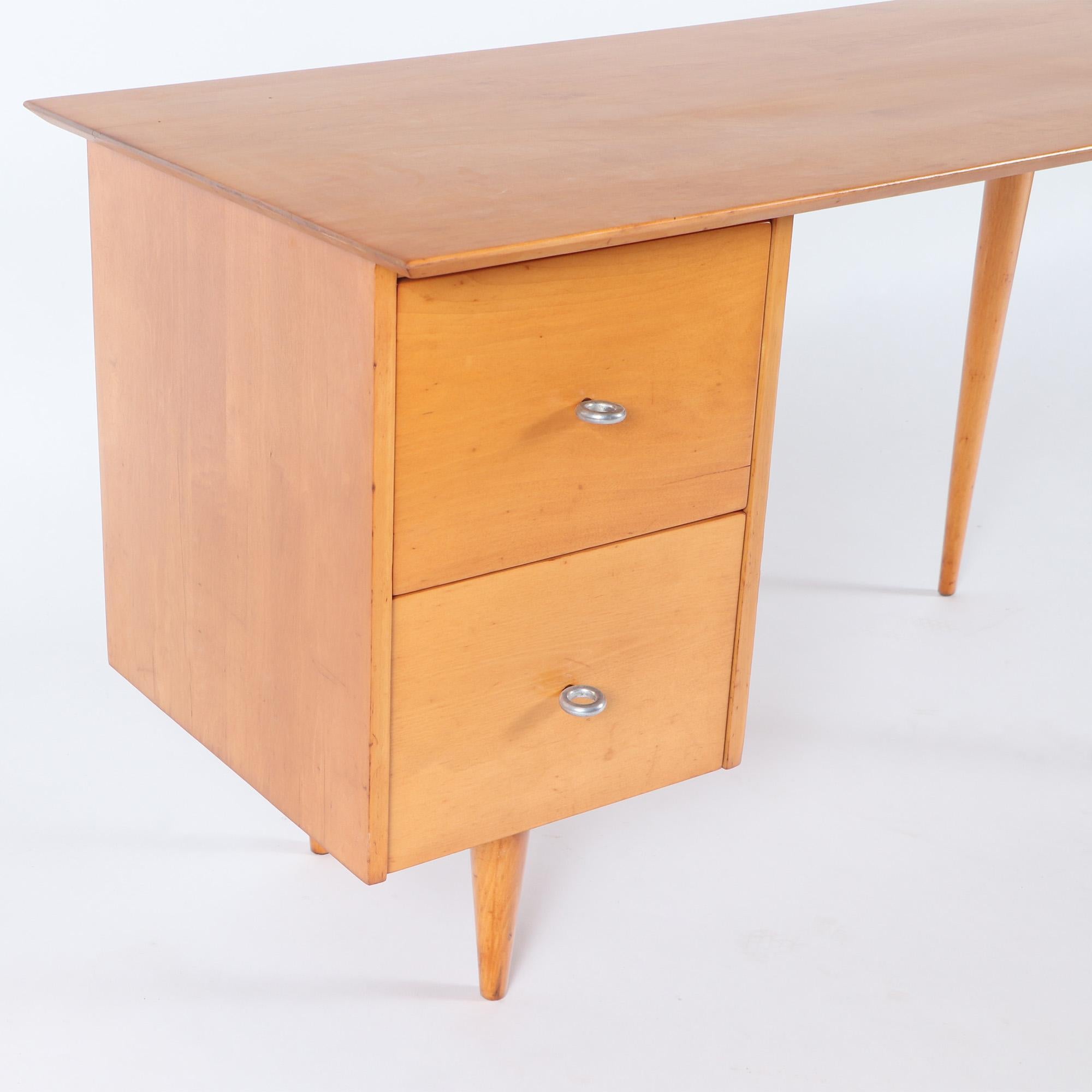 American Paul McCobb Planner Group for Wichedon Mid-Century Modern Maple Desk C. 1960