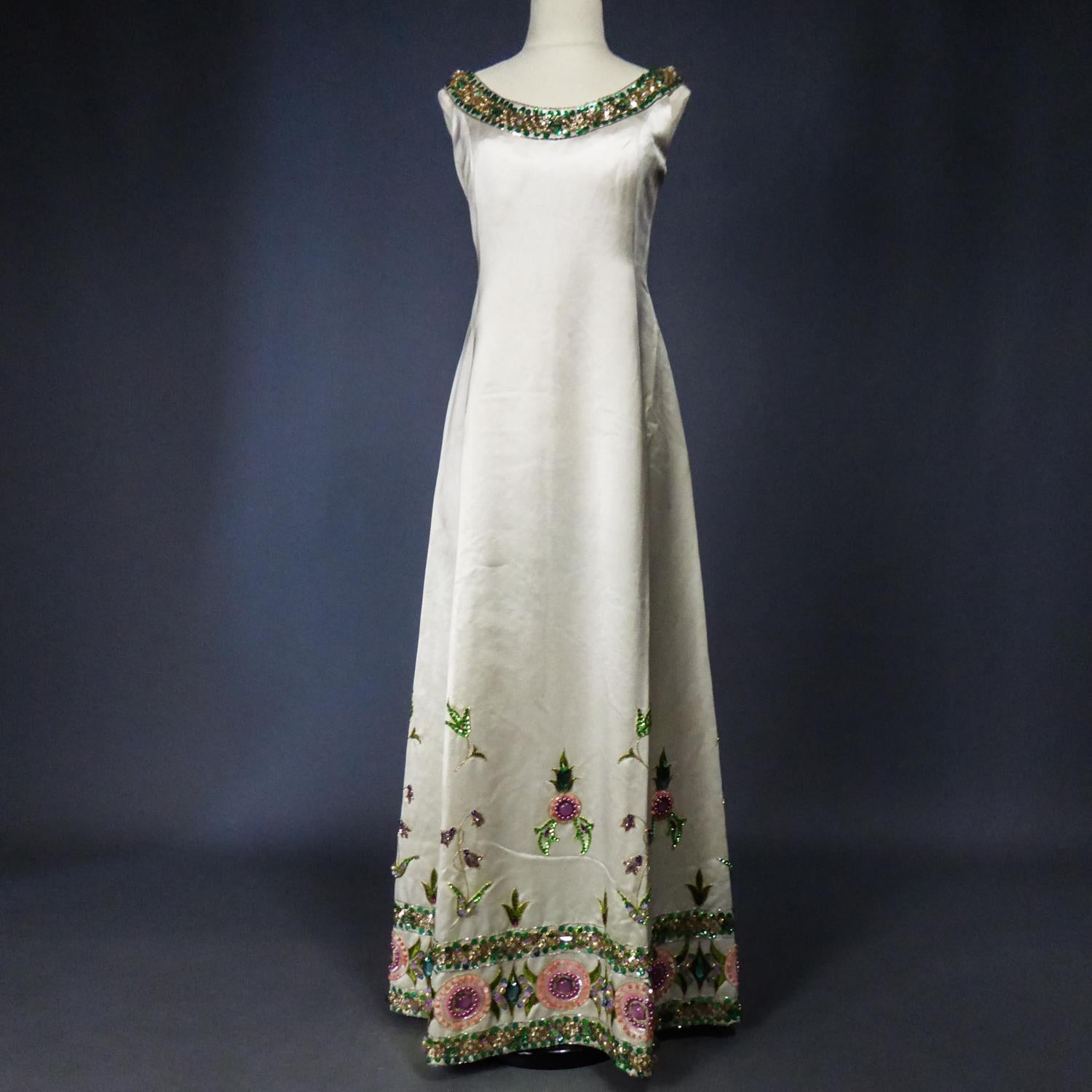 A Paulette Buraud Spangled and Embroidered French Ceremony Dress Circa 1968 3