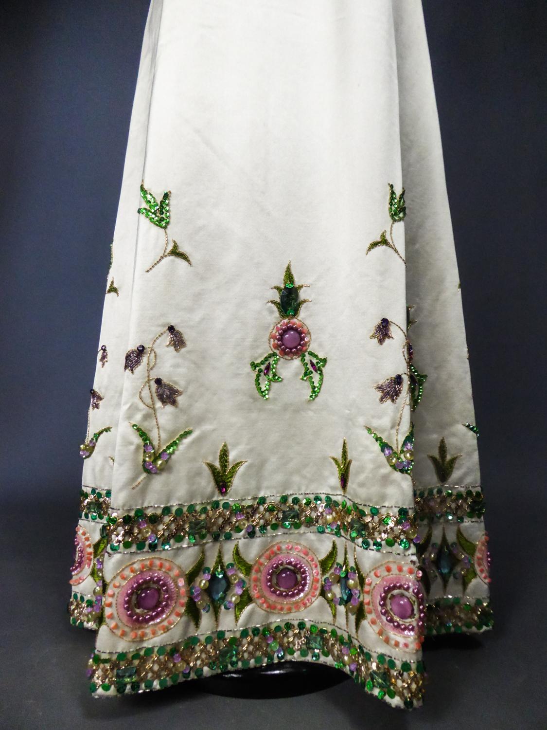A Paulette Buraud Spangled and Embroidered French Ceremony Dress Circa 1968 4