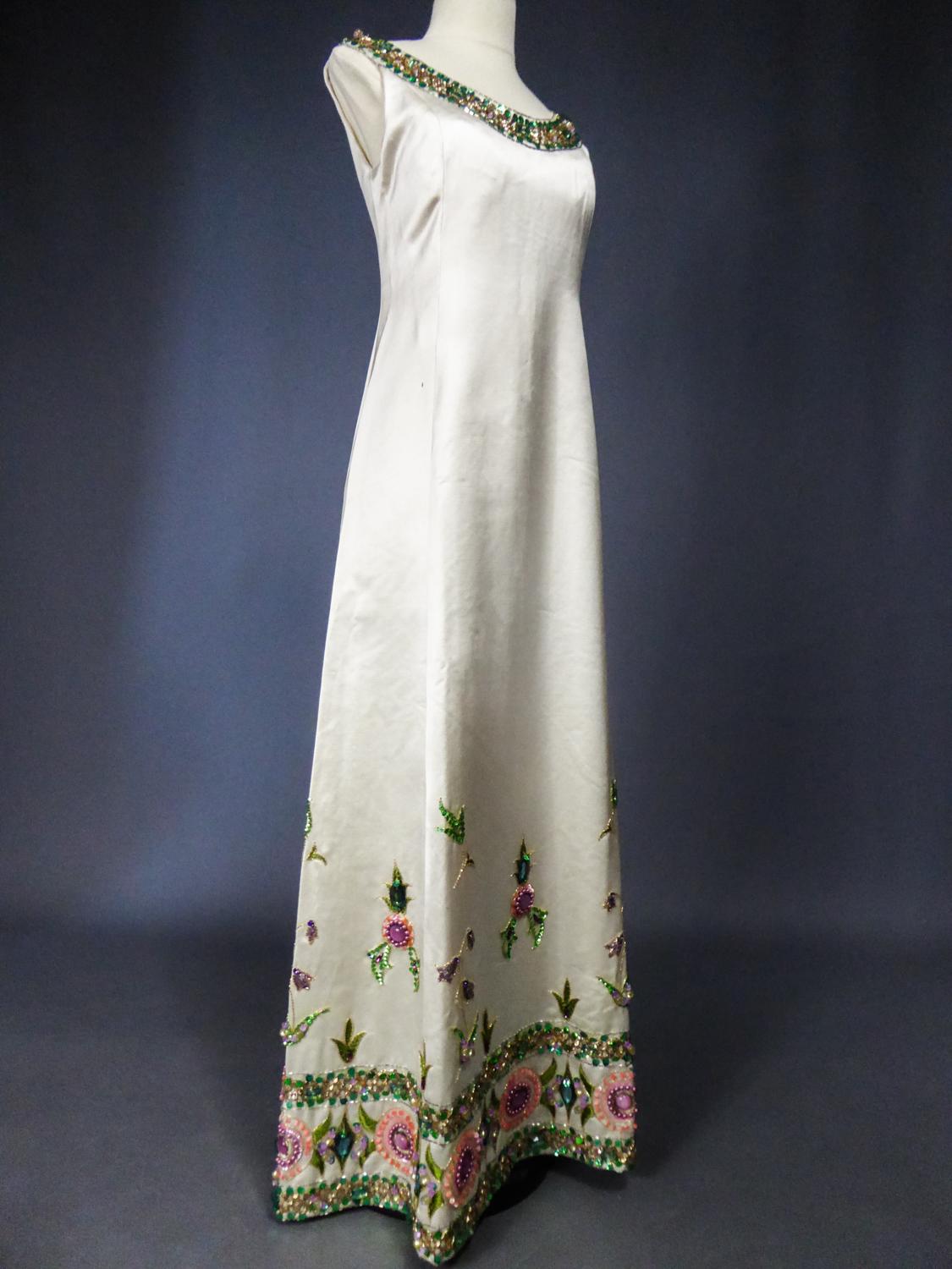 A Paulette Buraud Spangled and Embroidered French Ceremony Dress Circa 1968 5