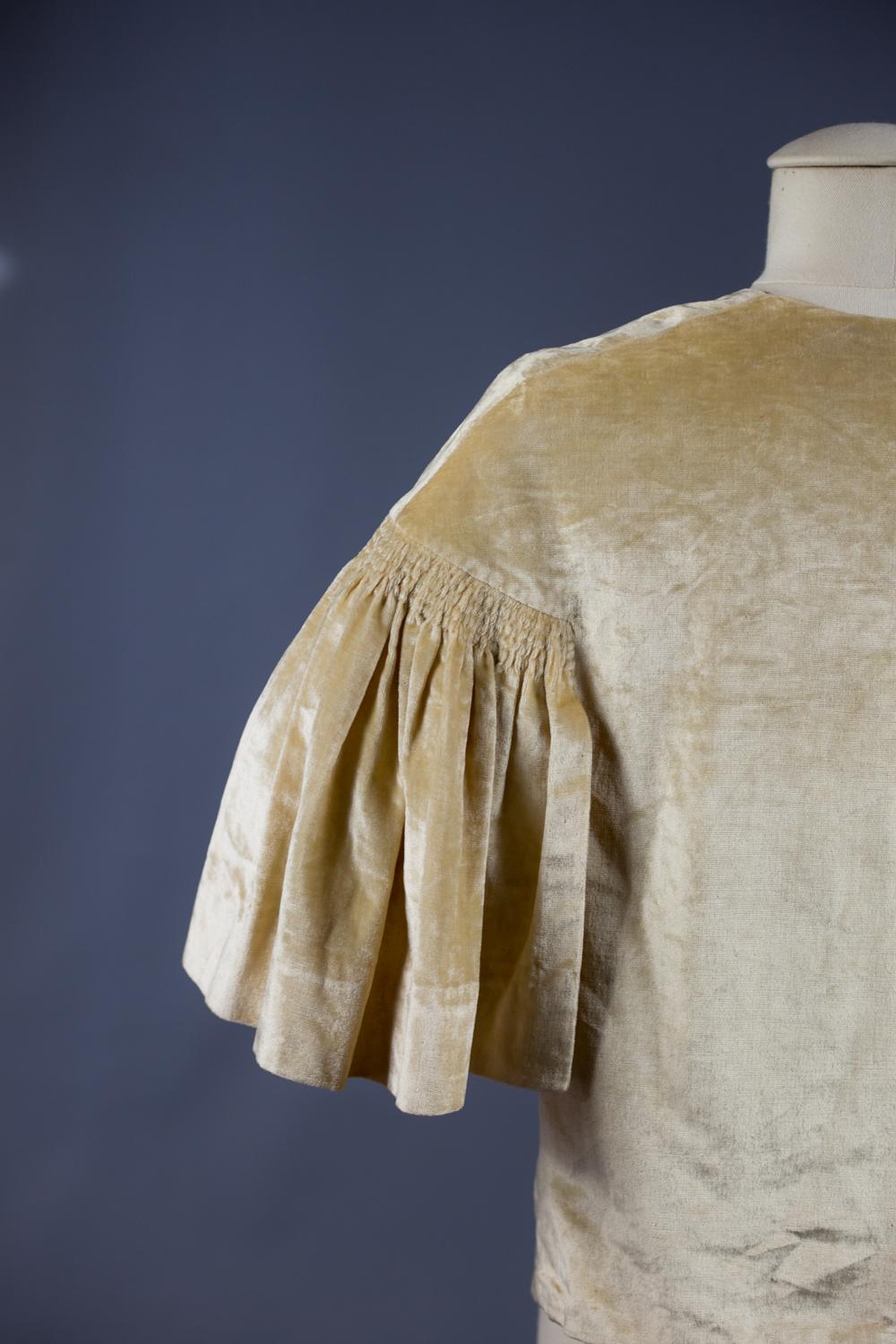 Boléro de soirée en velours pêche style Lanvin Circa 1930/1940 en vente 5