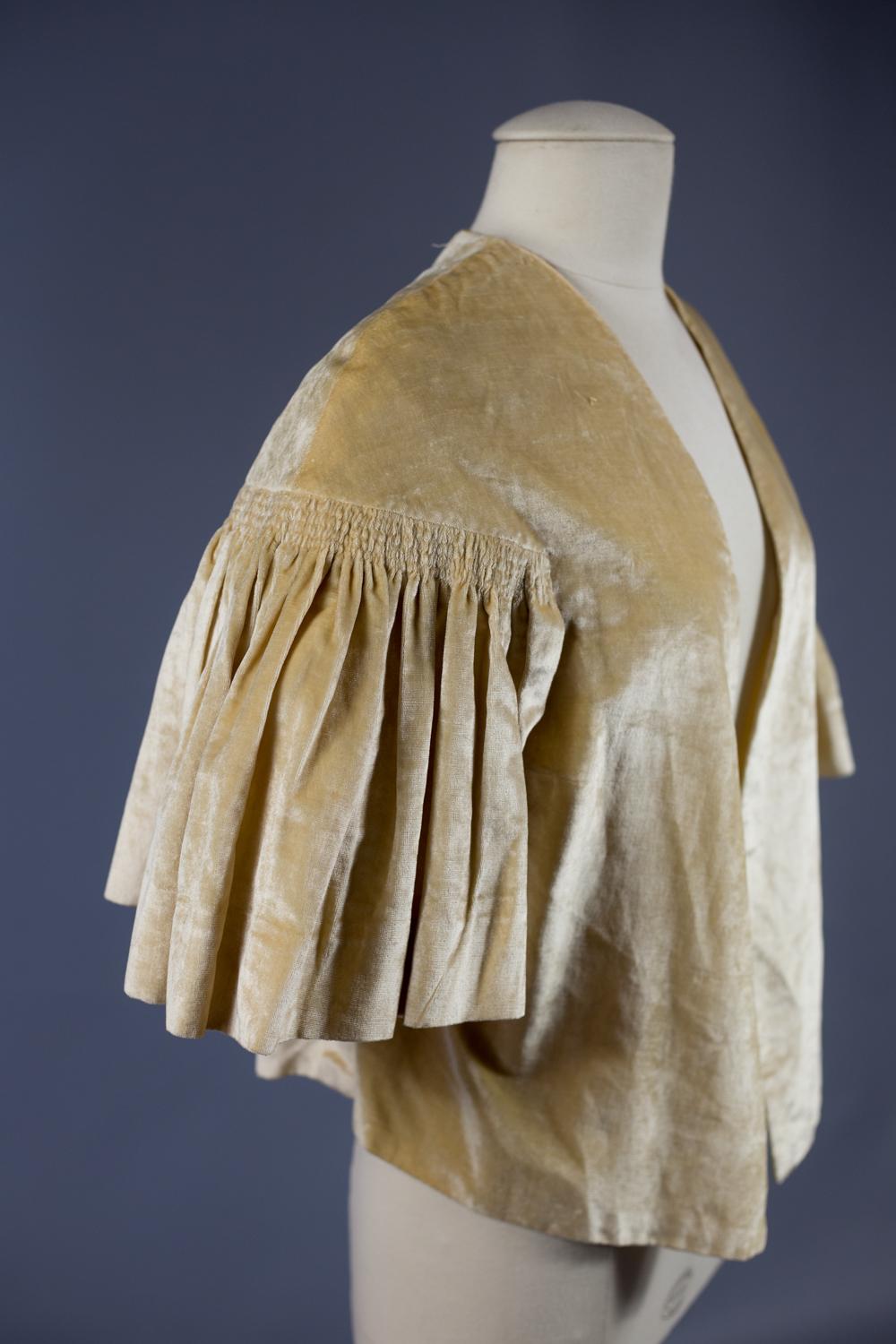 Boléro de soirée en velours pêche style Lanvin Circa 1930/1940 en vente 2