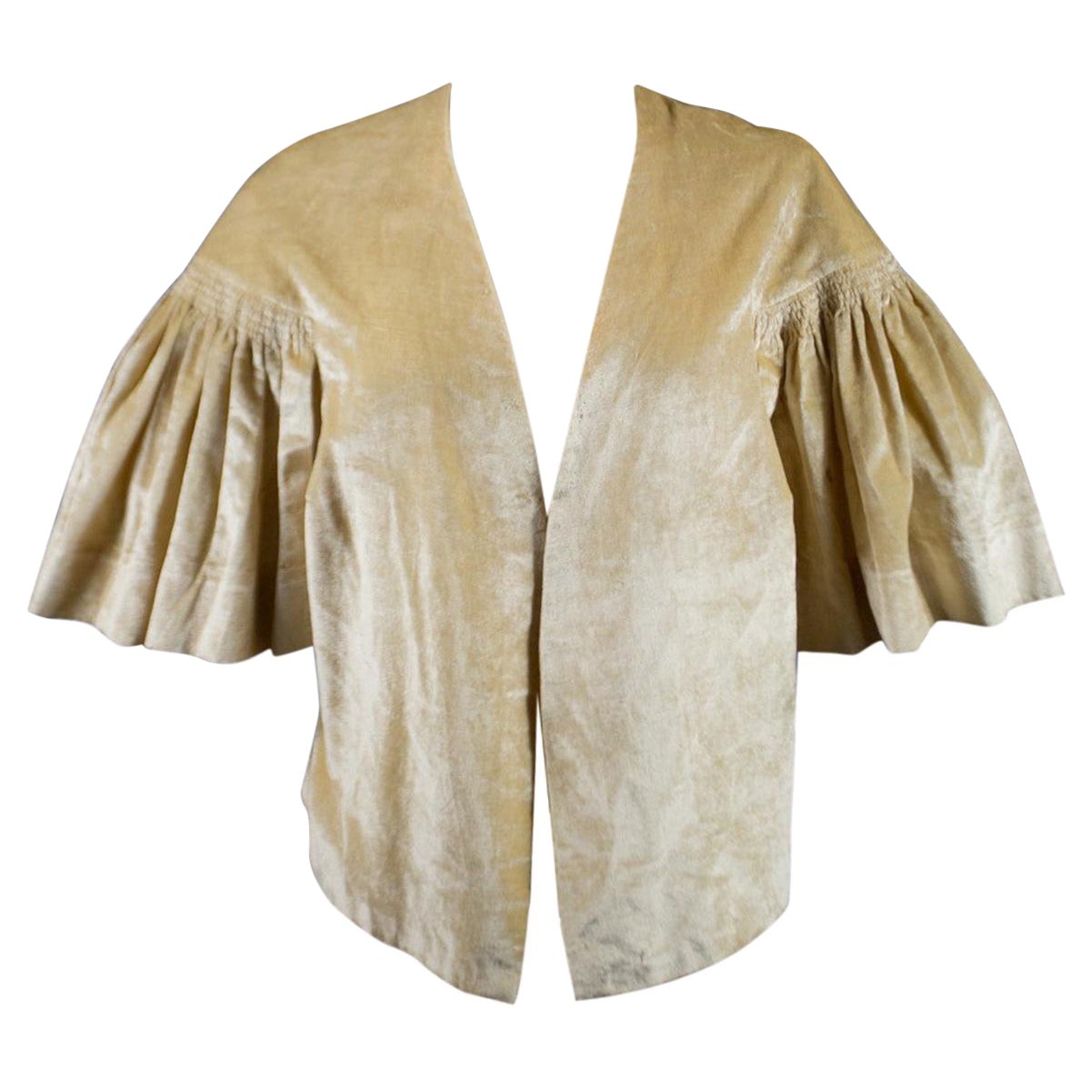 Boléro de soirée en velours pêche style Lanvin Circa 1930/1940 en vente