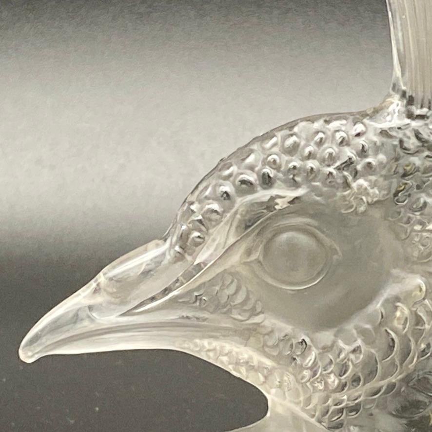 Peacock Head Mascot by R.Lalique in Glass 3