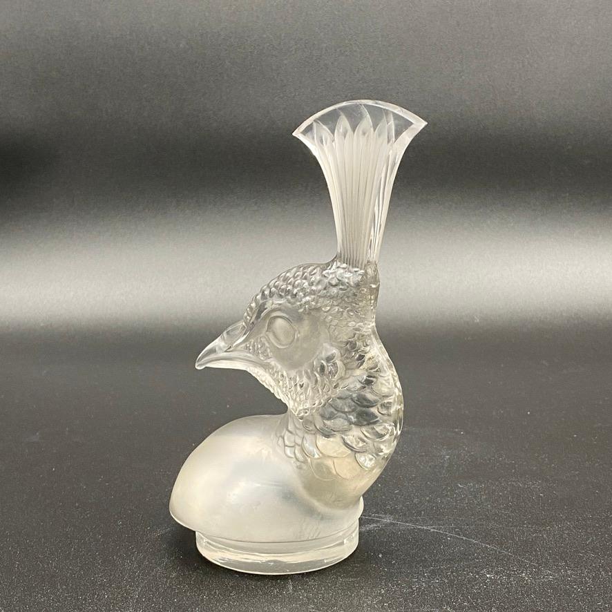 Early 20th Century Peacock Head Mascot by R.Lalique in Glass