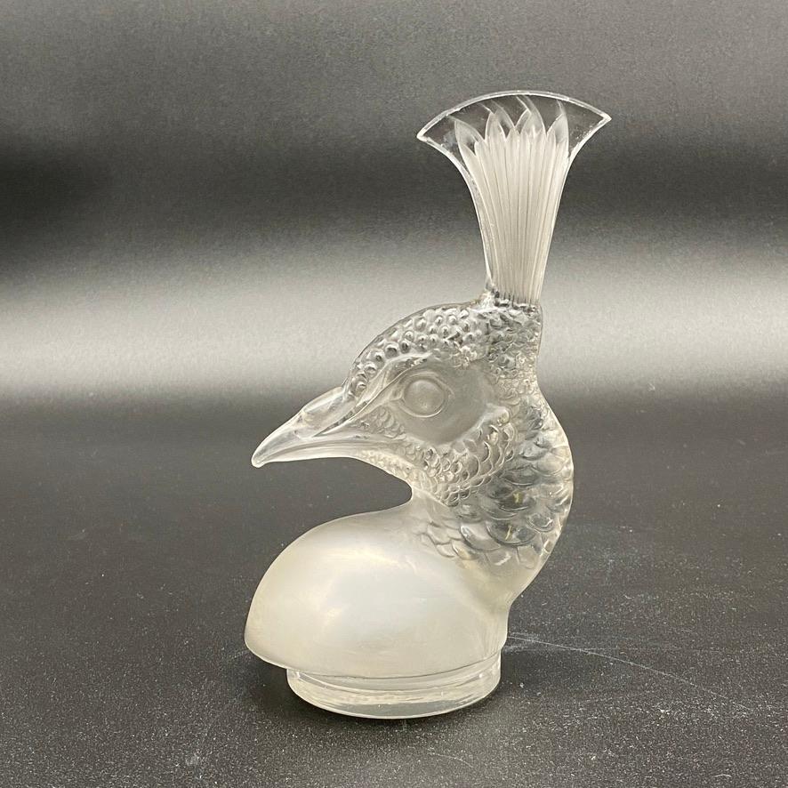 Peacock Head Mascot by R.Lalique in Glass 1