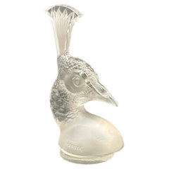 Peacock Head Mascot by R.Lalique in Glass