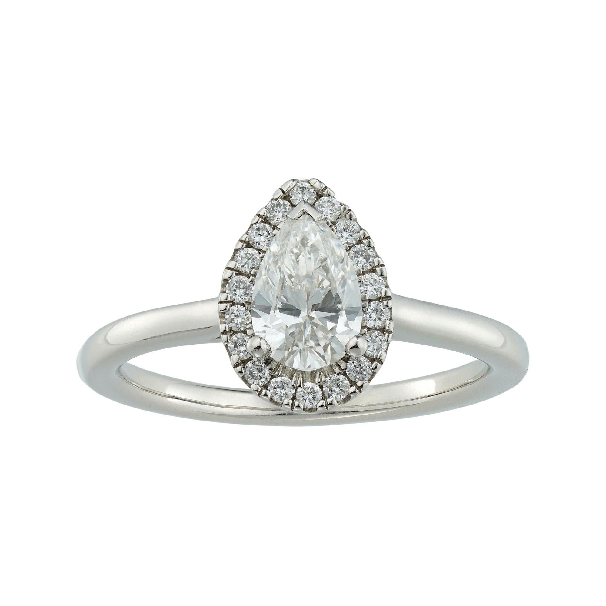 Pear-Shaped Diamond Cluster Ring