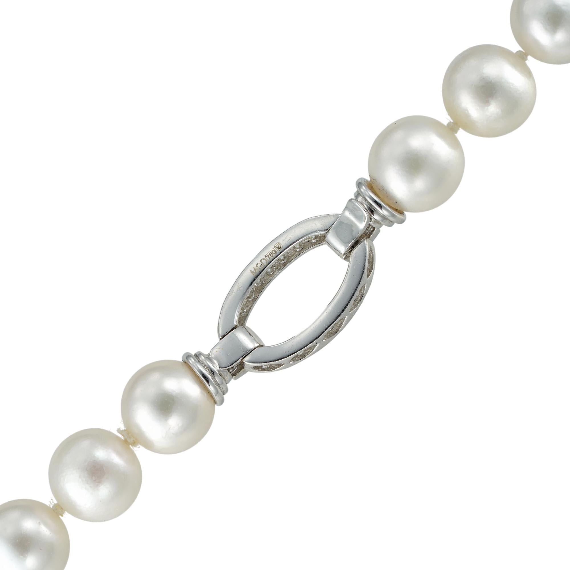 Modern Pearl and Diamond Necklace