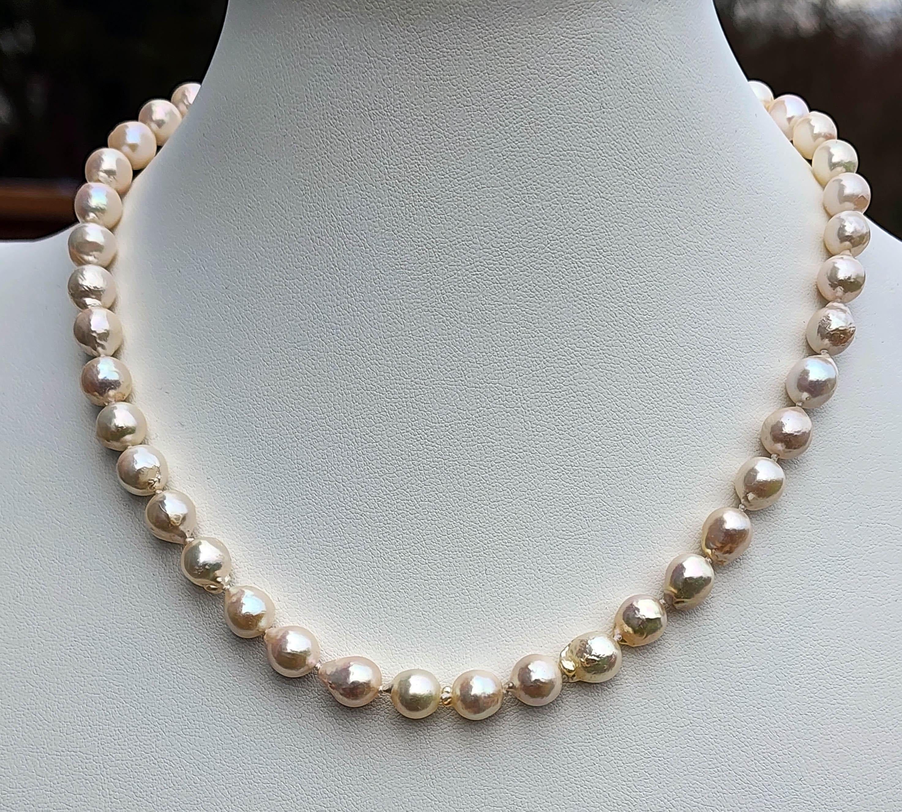 Bead A Pearl Necklace and Bracelet set of Cultured Salt Water Pearls. For Sale