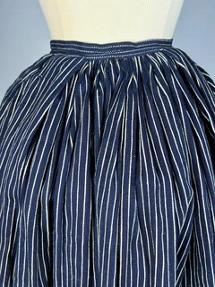 A Peasant French Cotton Indigo working skirt - 19th century