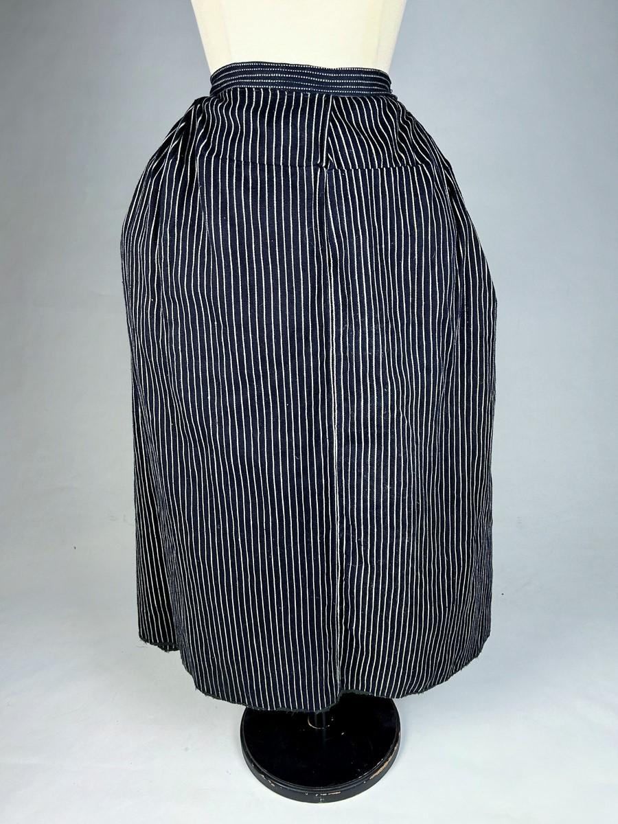A Peasant French Cotton Indigo working skirt - 19th century For Sale 4