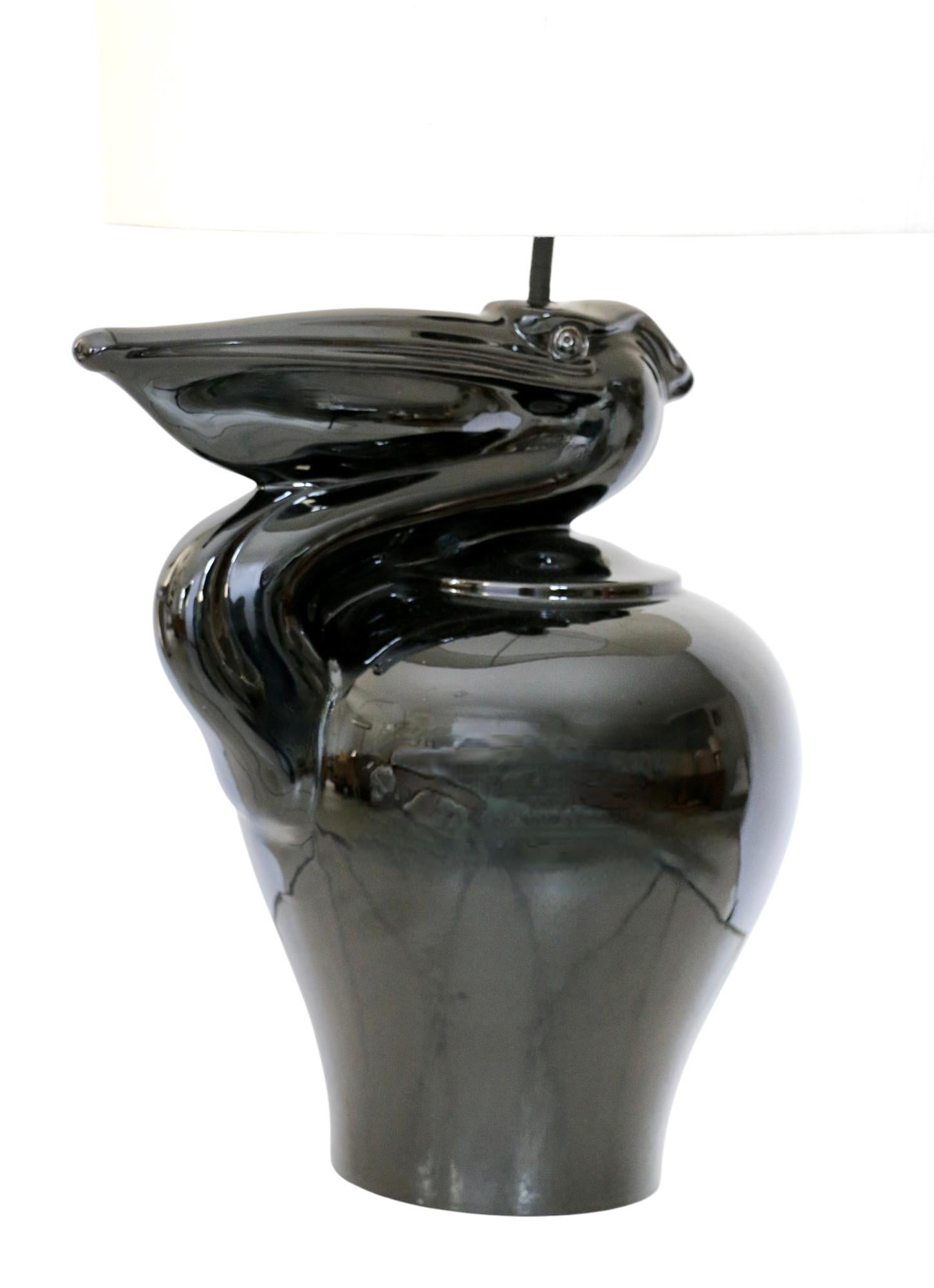 Ceramica A pelican lamp, France 70s. in vendita
